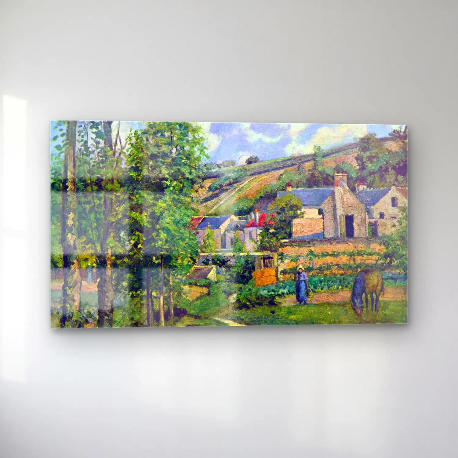Camille Pissarro – Landscape in Pontiose cam tablo — sol açıdan görünüm
