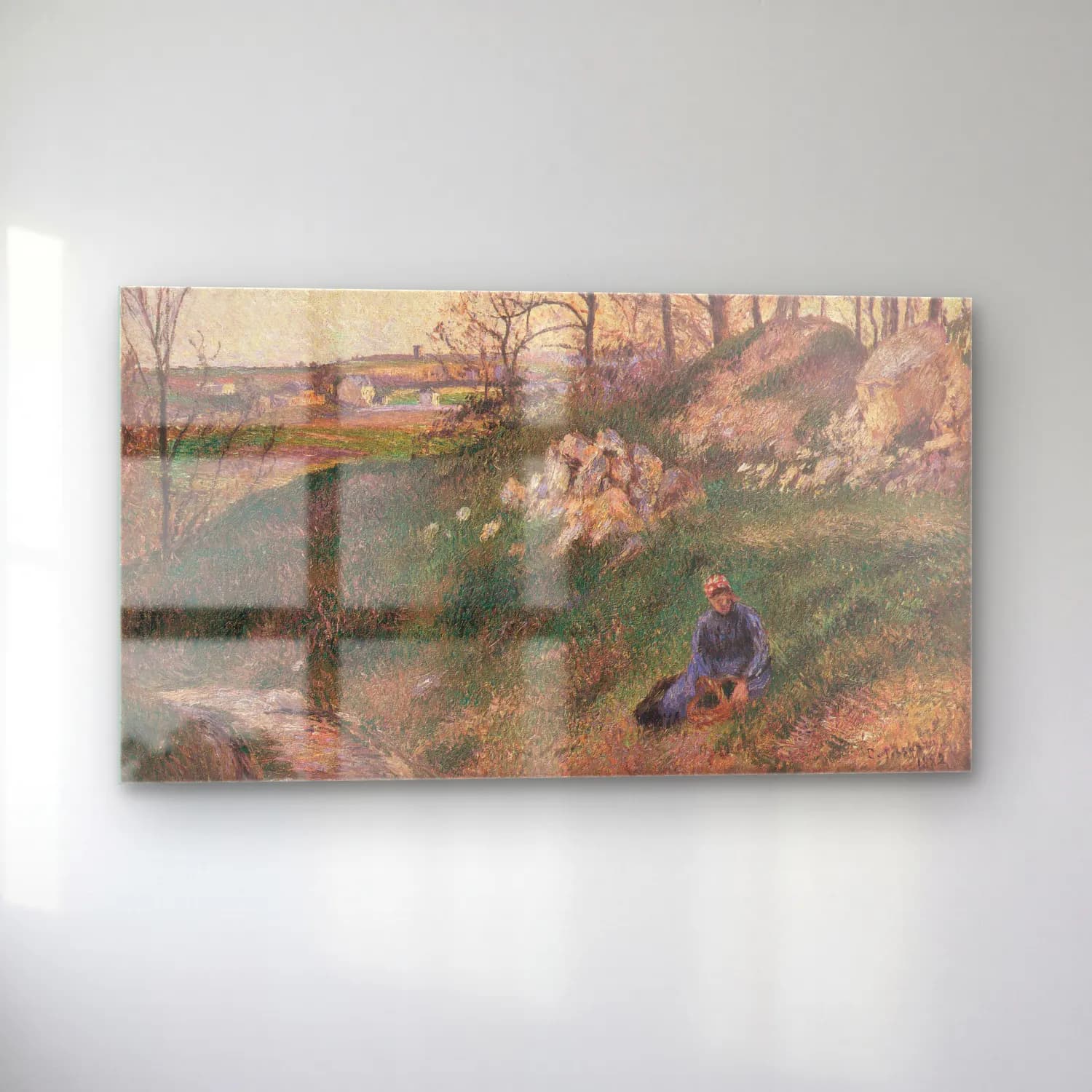 Camille Pissarro – Les Carrières du Chou Pontoise cam tablo — sol açıdan görünüm