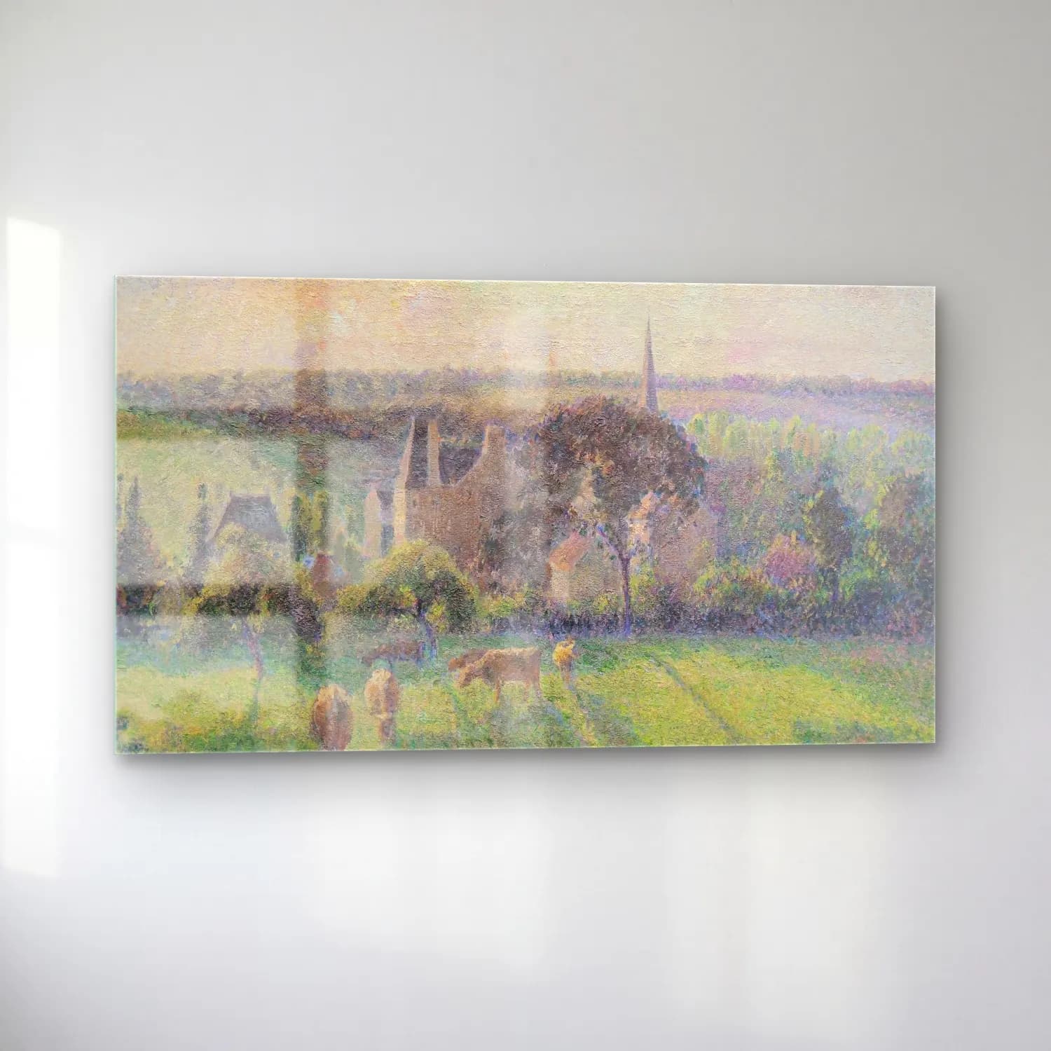 Camille Pissarro – Paysage à Éragny cam tablo — sol açıdan görünüm