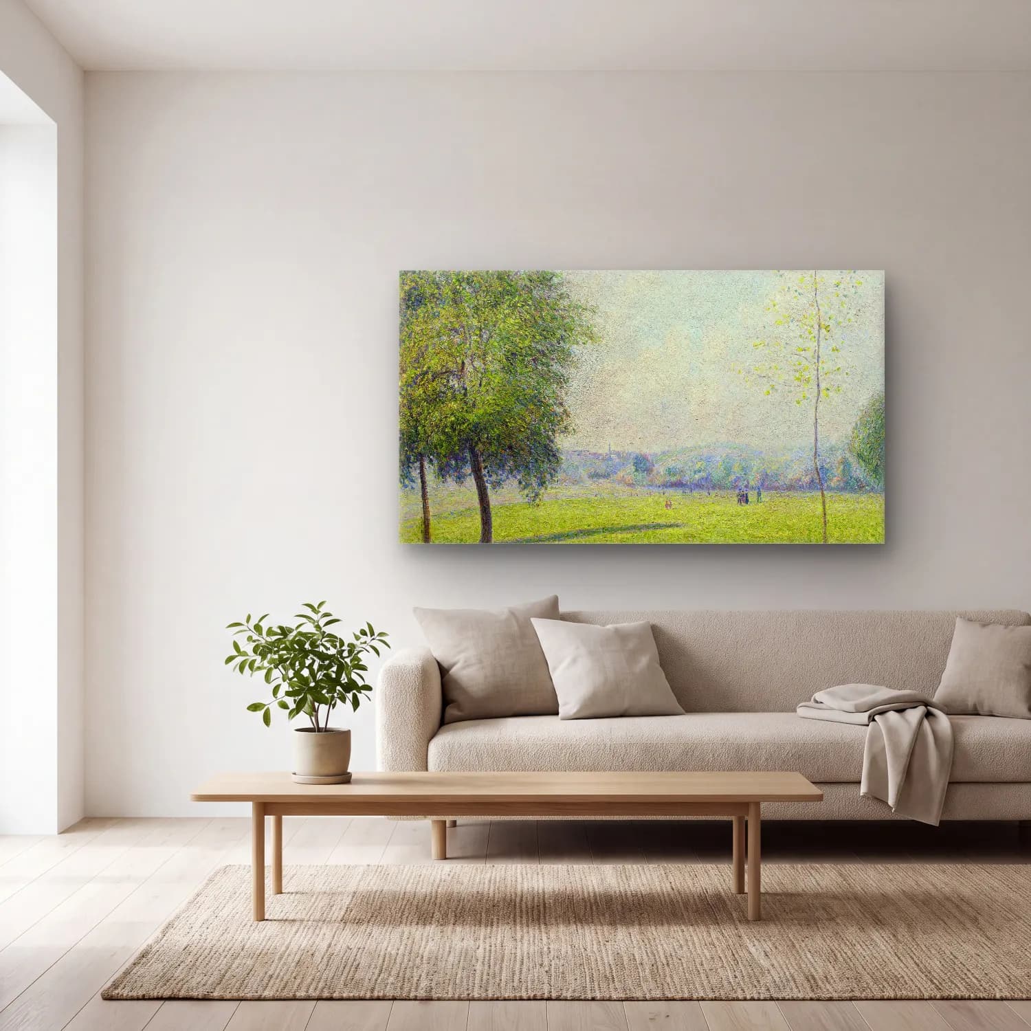Camille Pissarro – Primrose Hill Londres cam tablo — açık renk salonda