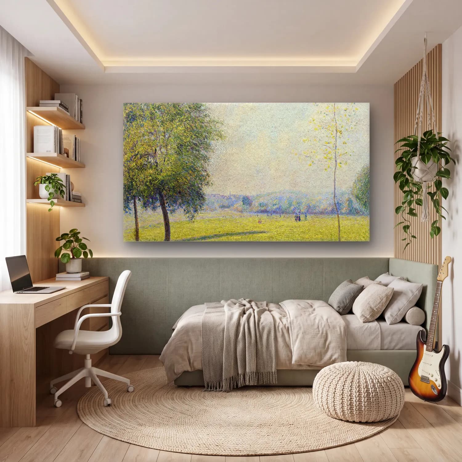 Camille Pissarro – Primrose Hill Londres cam tablo — genç odasında