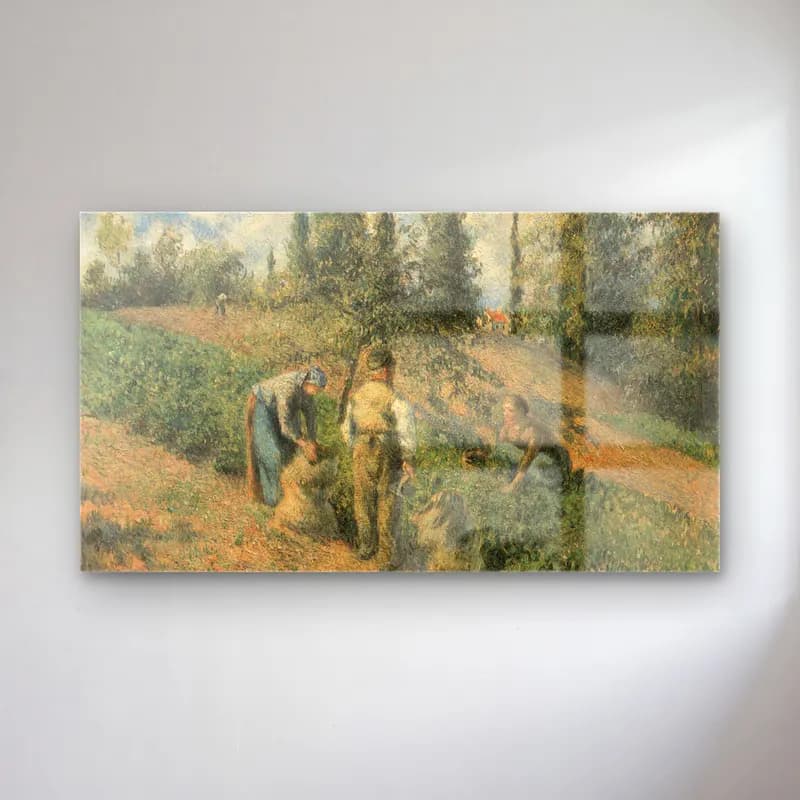 Camille Pissarro – Récolte des pommes Pontoise cam tablo — Camille Pissarro – Récolte des pommes Pontoise — empresyonist kır evi
