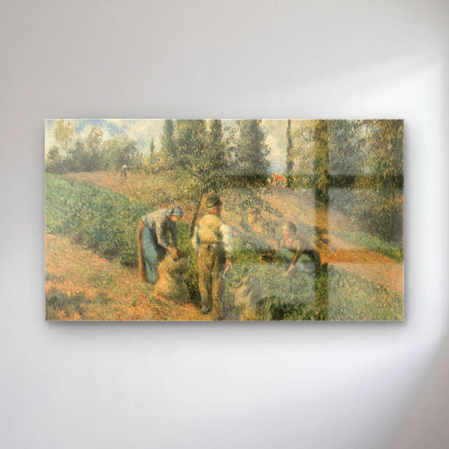 Camille Pissarro – Récolte des pommes Pontoise cam tablo — Camille Pissarro – Récolte des pommes Pontoise — empresyonist kır evi