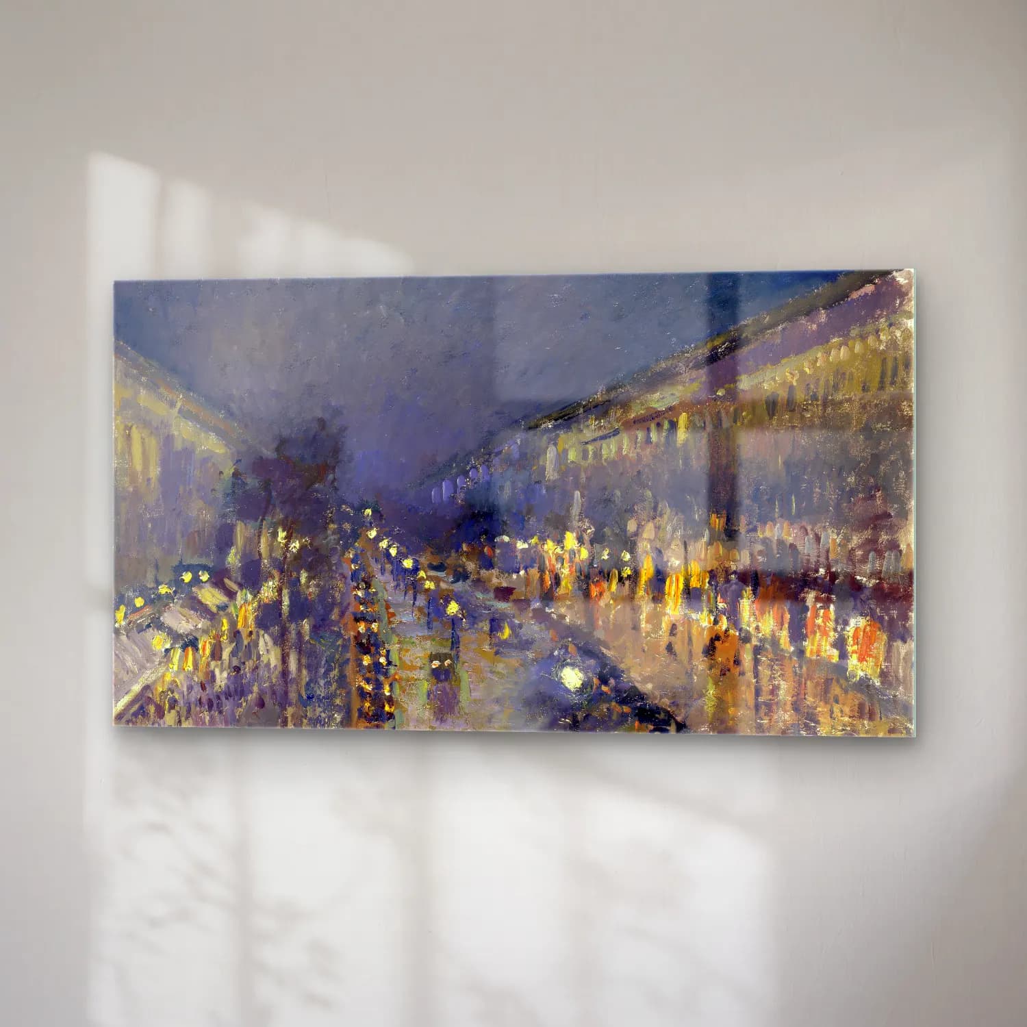 Camille Pissarro – The Boulevard Montmartre at Night cam tablo — sağ açıdan görünüm