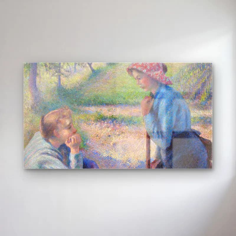 Camille Pissarro – The Young Peasant Women cam tablo — Camille Pissarro – The Young Peasant Women — empresyonist anne ve çocuk