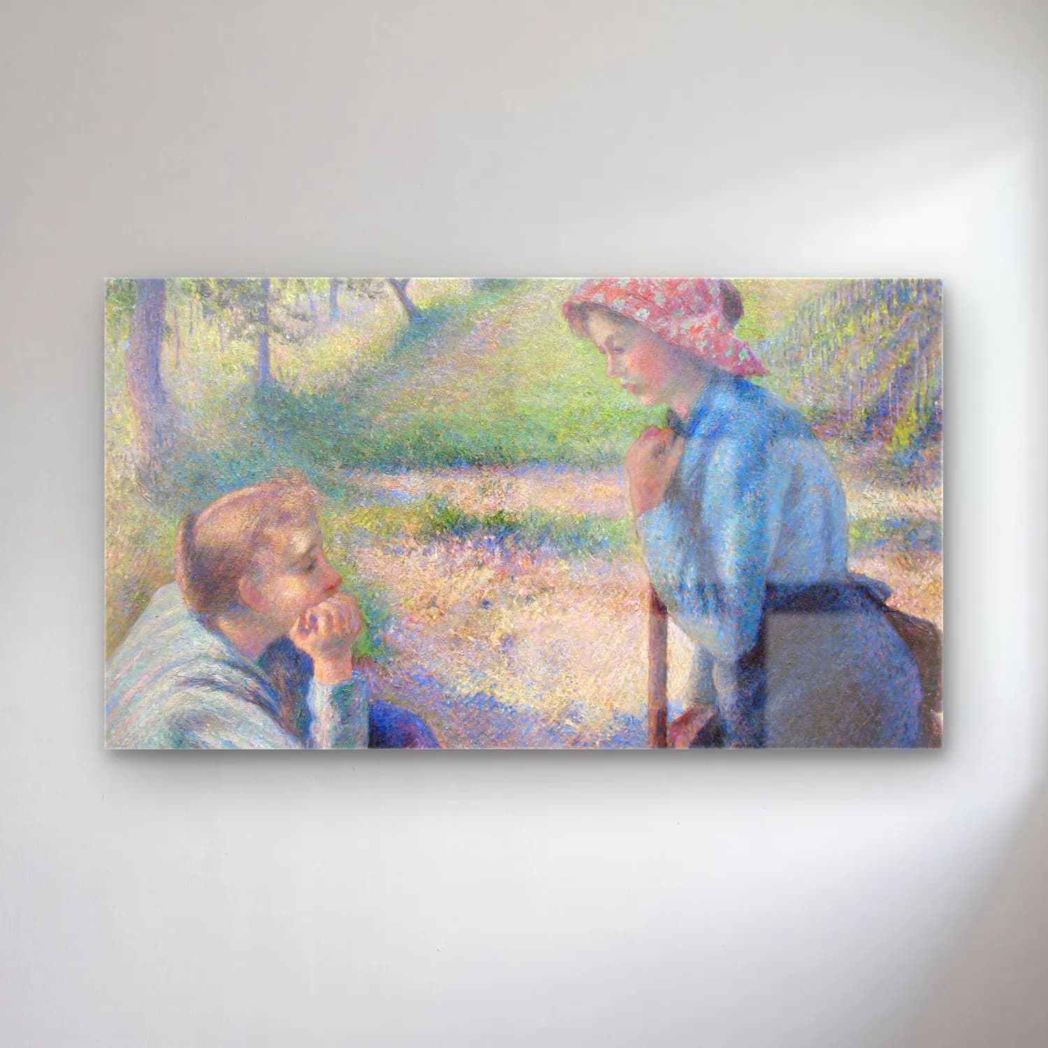 Camille Pissarro – The Young Peasant Women cam tablo — Camille Pissarro – The Young Peasant Women — empresyonist anne ve çocuk
