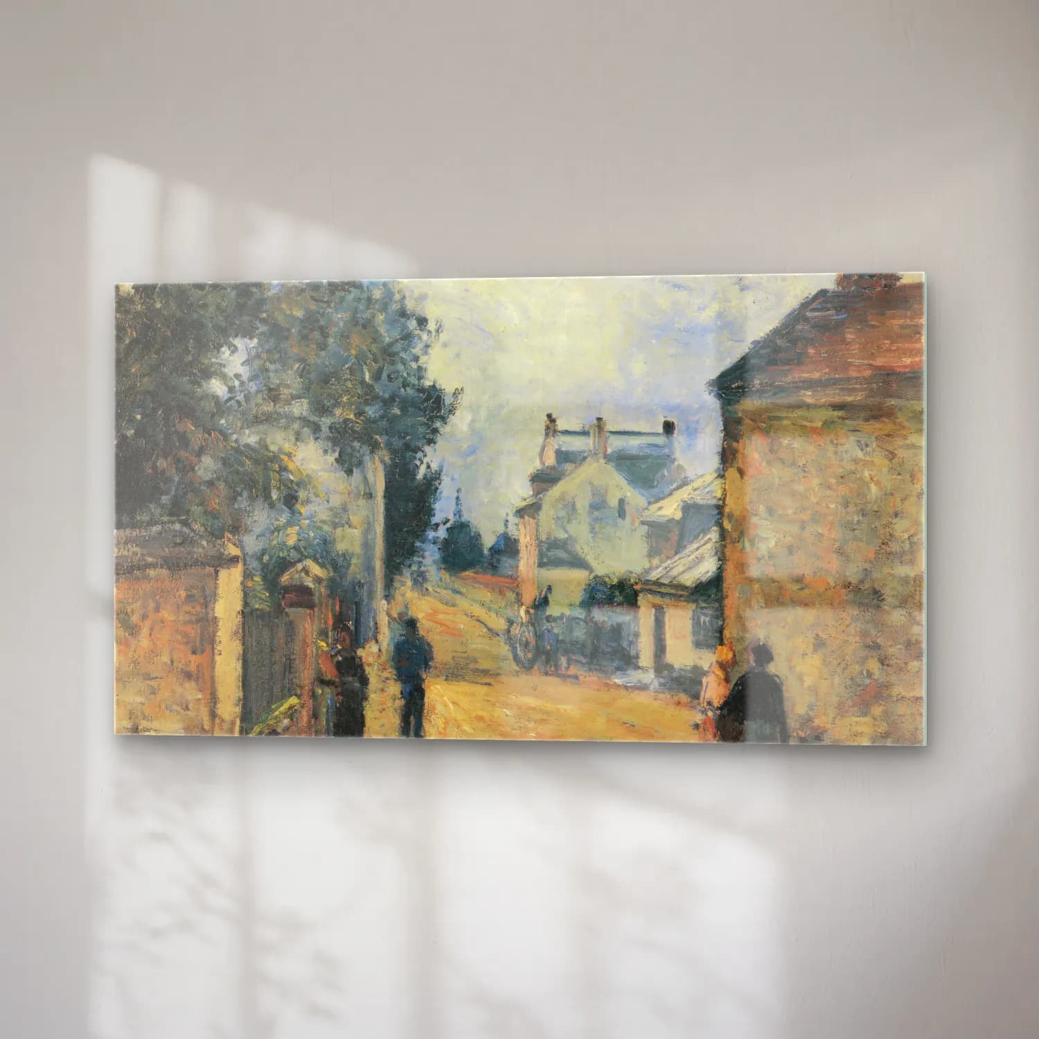 Camille Pissarro – Une rue a L´Hermitage cam tablo — sağ açıdan görünüm