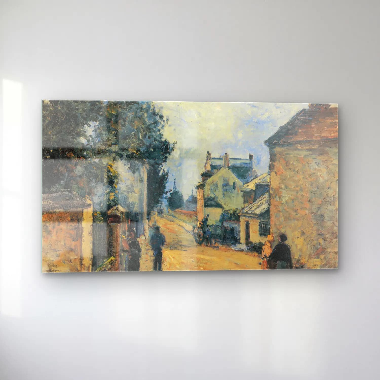 Camille Pissarro – Une rue a L´Hermitage cam tablo — sol açıdan görünüm