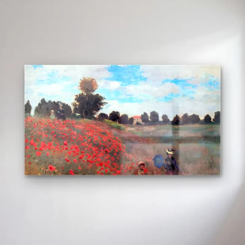 Claude Monet – A Field of Poppies cam tablo — Claude Monet – A Field of Poppies — empresyonist gelincik tarlası