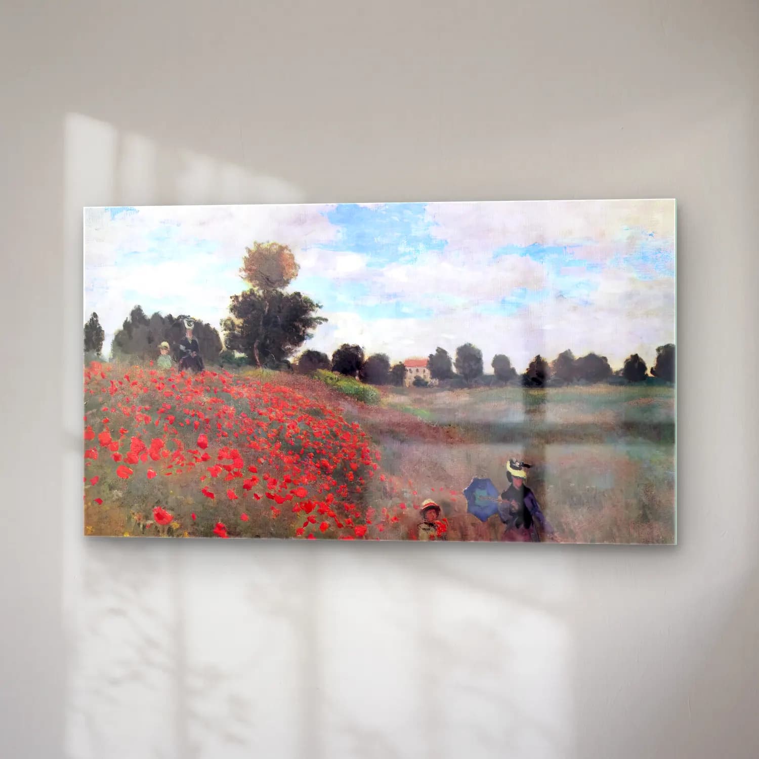 Claude Monet – A Field of Poppies cam tablo — sağ açıdan görünüm