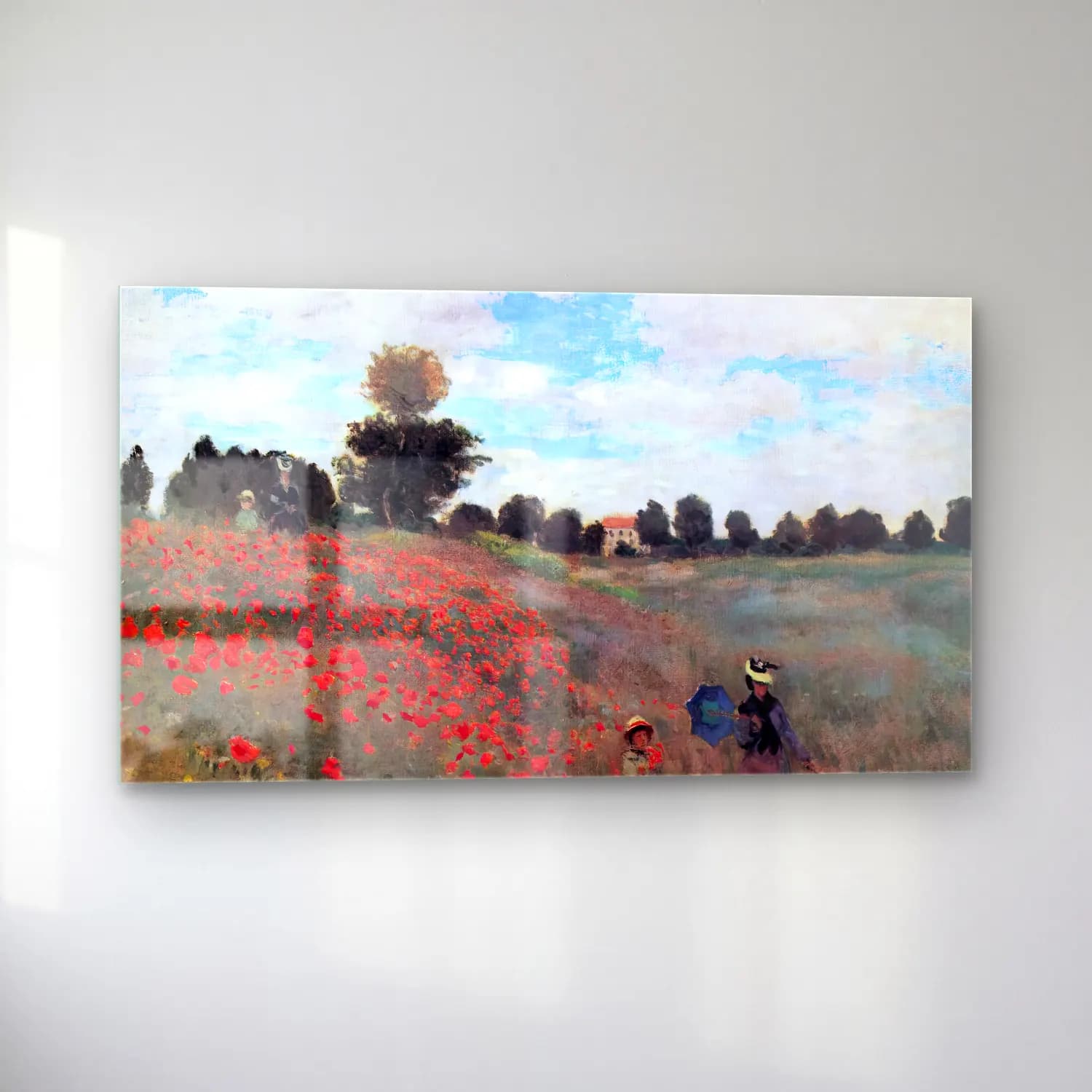 Claude Monet – A Field of Poppies cam tablo — sol açıdan görünüm