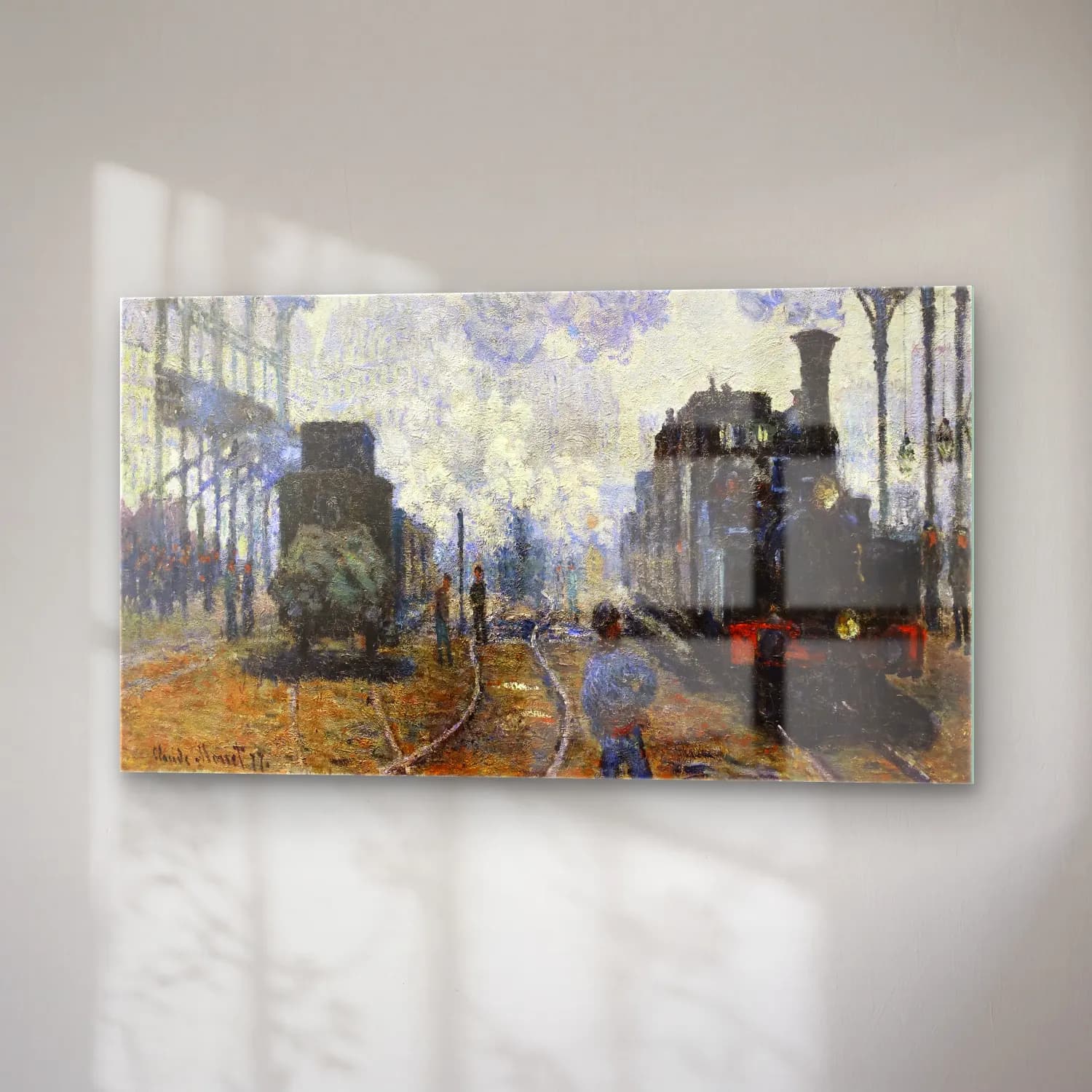Claude Monet – Arrival of the Normandy Train cam tablo — sağ açıdan görünüm