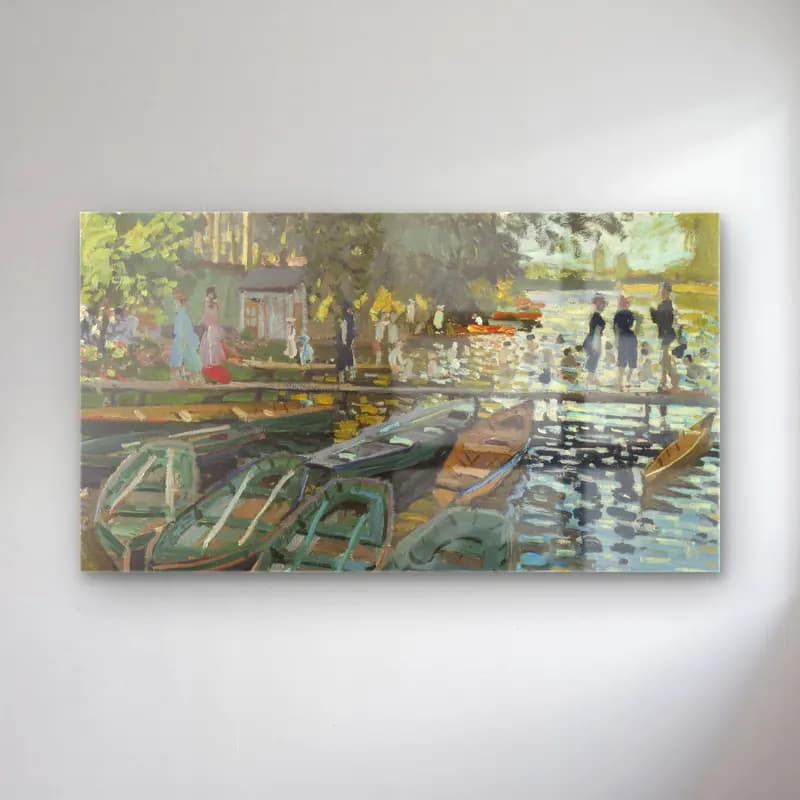 Claude Monet – Bathers at La Grenouillère cam tablo — Claude Monet – Bathers at La Grenouillère — empresyonist liman ve tekneler