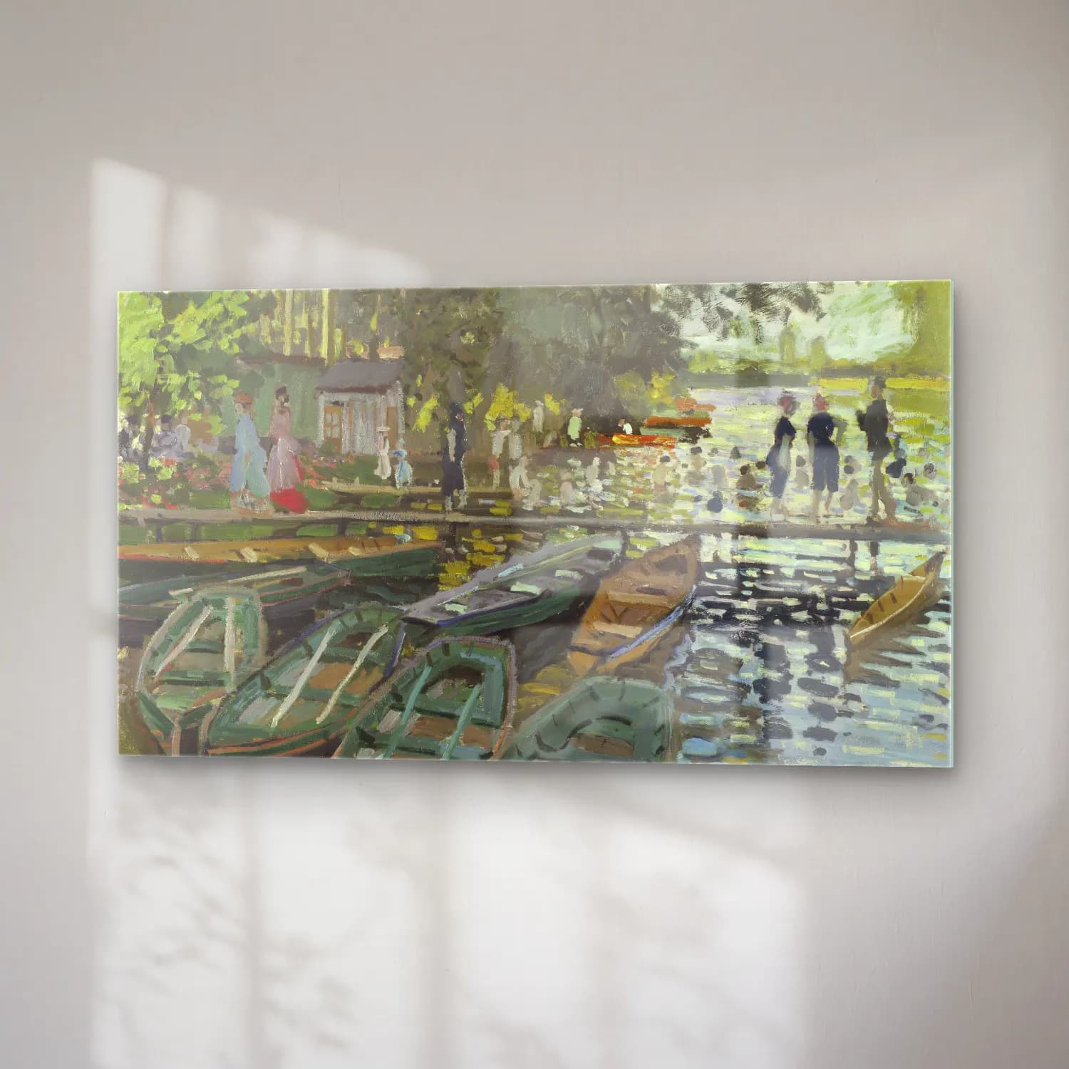 Claude Monet – Bathers at La Grenouillère cam tablo — sağ açıdan görünüm