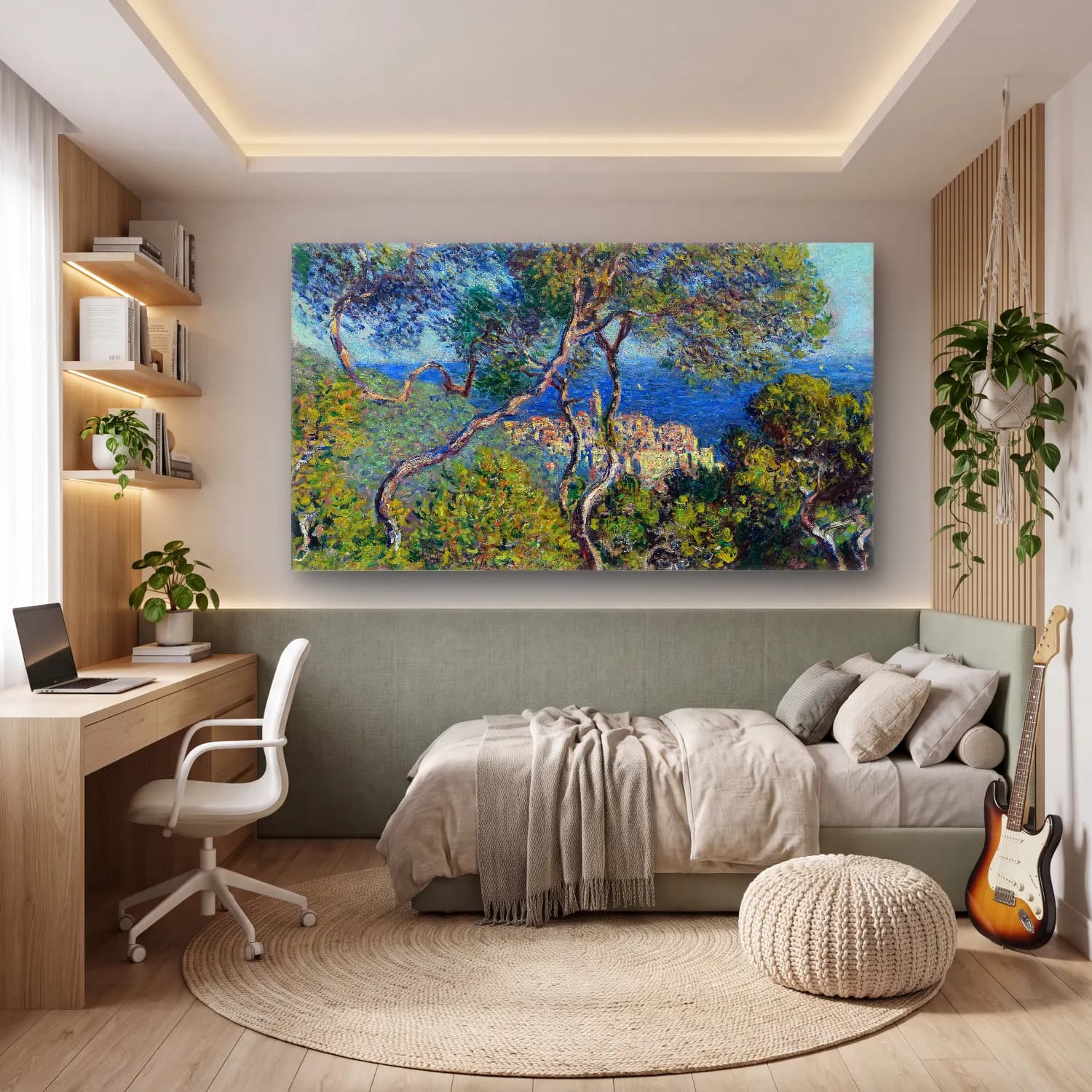 Claude Monet – Bordighera cam tablo — genç odasında