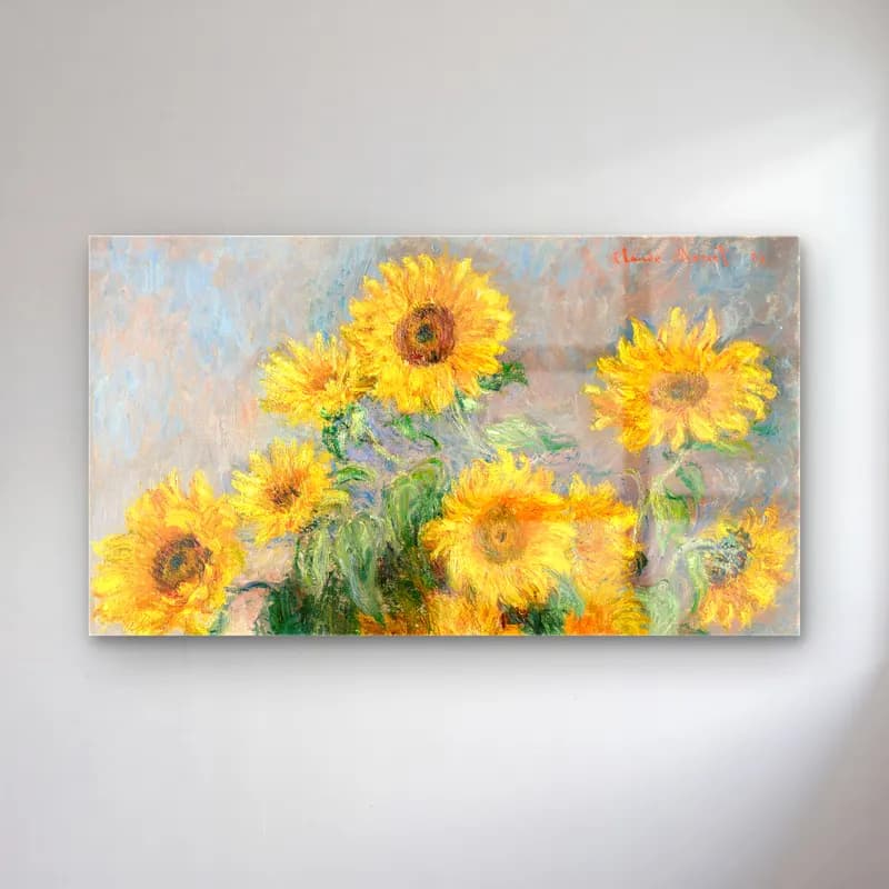 Claude Monet – Bouquet of Sunflowers cam tablo — Claude Monet – Bouquet of Sunflowers — empresyonist ayçiçekleri