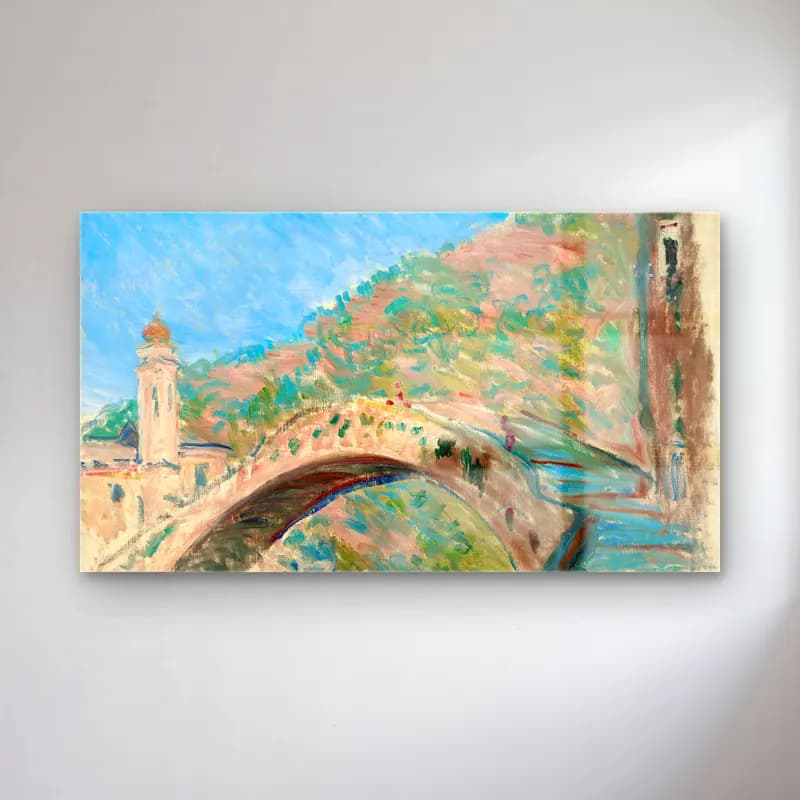 Claude Monet – Bridge at Dolceacqua cam tablo — Claude Monet – Bridge at Dolceacqua — empresyonist köprü