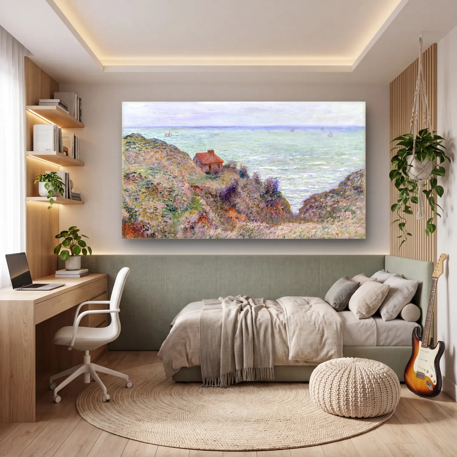 Claude Monet – Cabin of the Customs Watch cam tablo — genç odasında