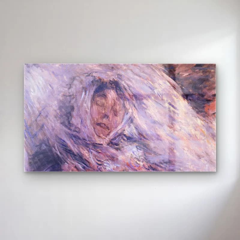 Claude Monet – Camille Monet on her deathbed cam tablo — Claude Monet – Camille Monet on her deathbed — empresyonist kadın portresi