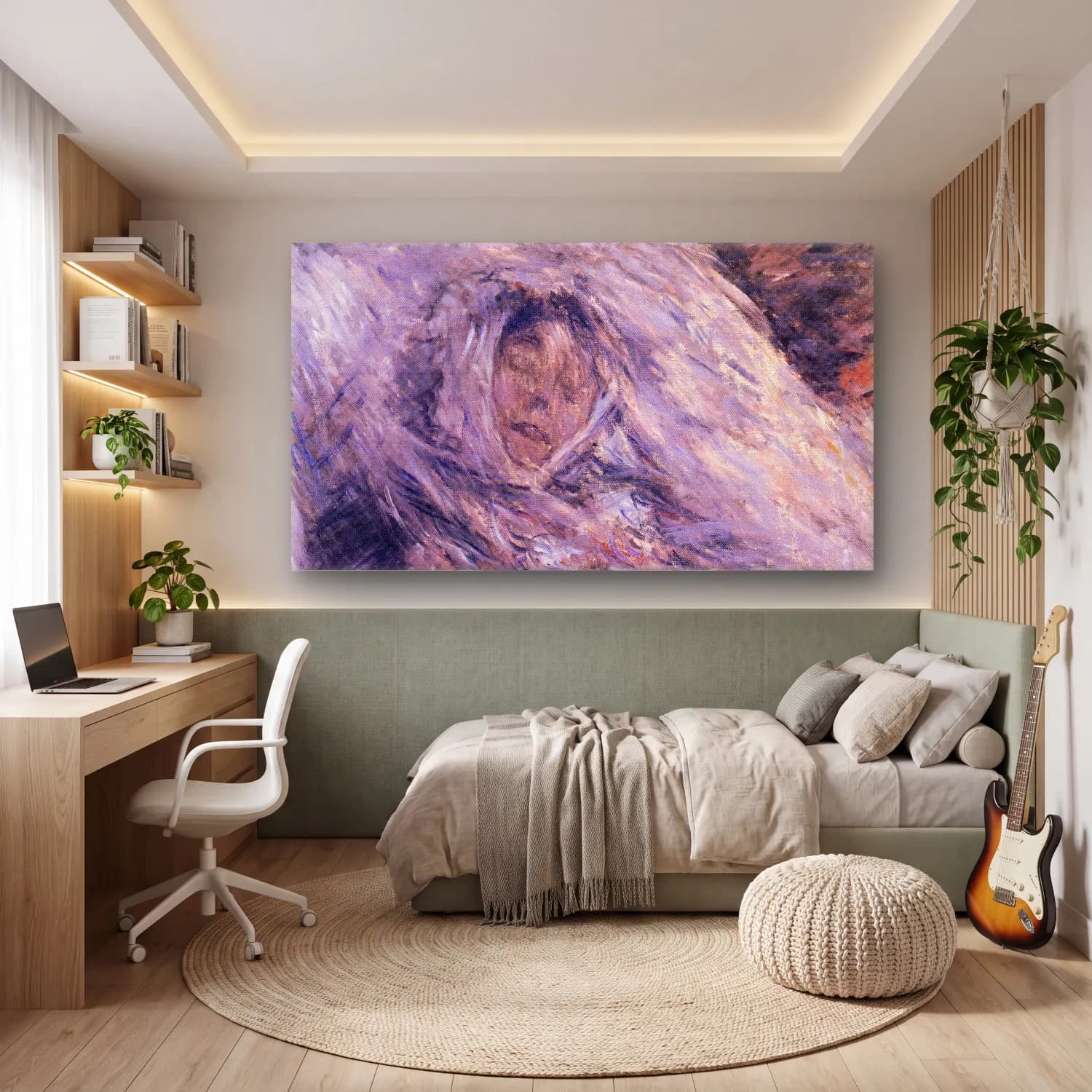 Claude Monet – Camille Monet on her deathbed cam tablo — genç odasında