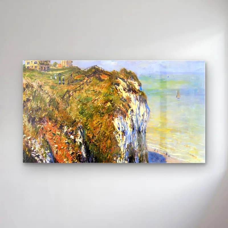 Claude Monet – Cliffs near Dieppe cam tablo — Claude Monet – Cliffs near Dieppe — empresyonist deniz feneri