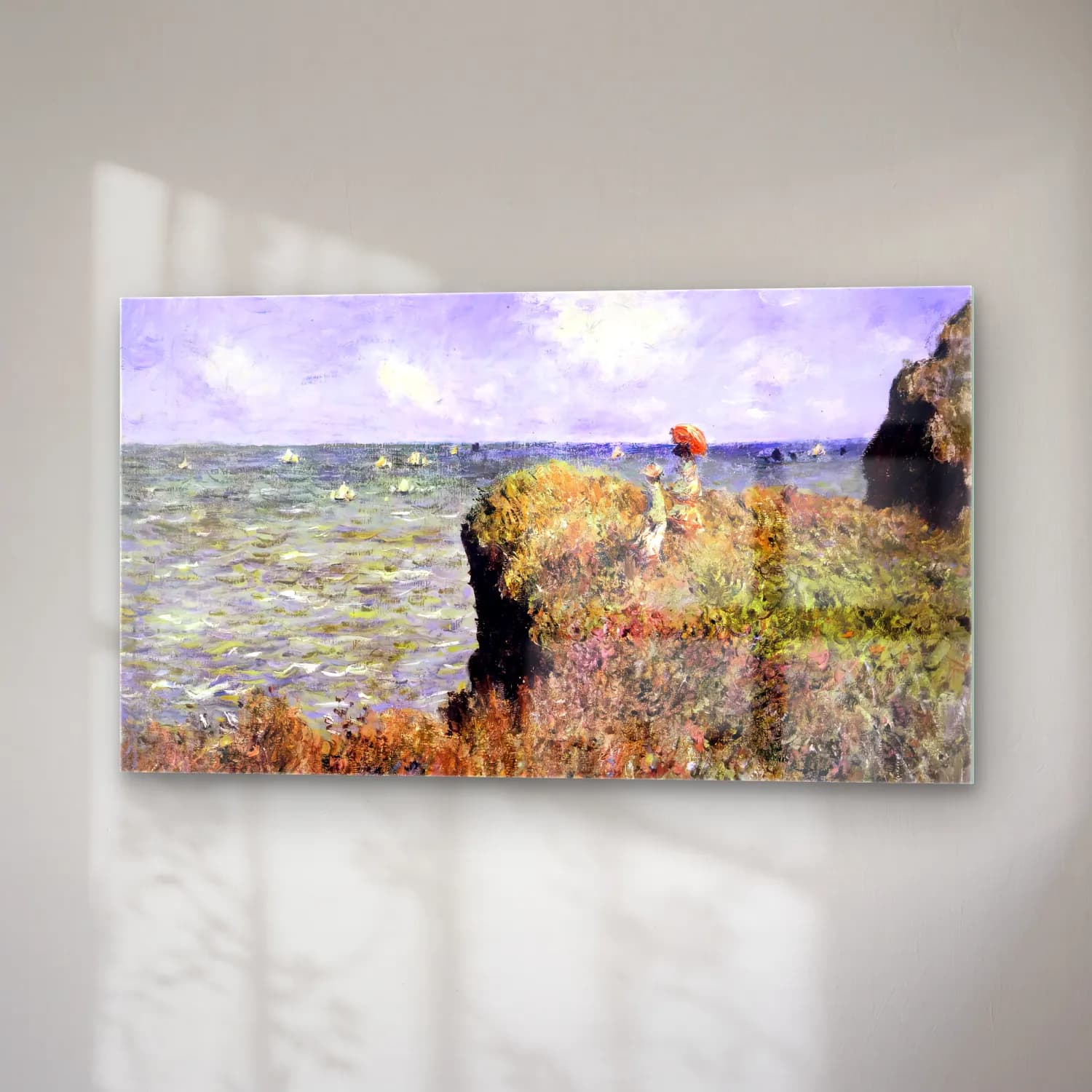 Claude Monet – Clifftop Walk at Pourville cam tablo — sağ açıdan görünüm