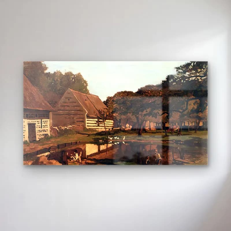 Claude Monet – Farm in Normandy cam tablo — Claude Monet – Farm in Normandy — empresyonist kır evi
