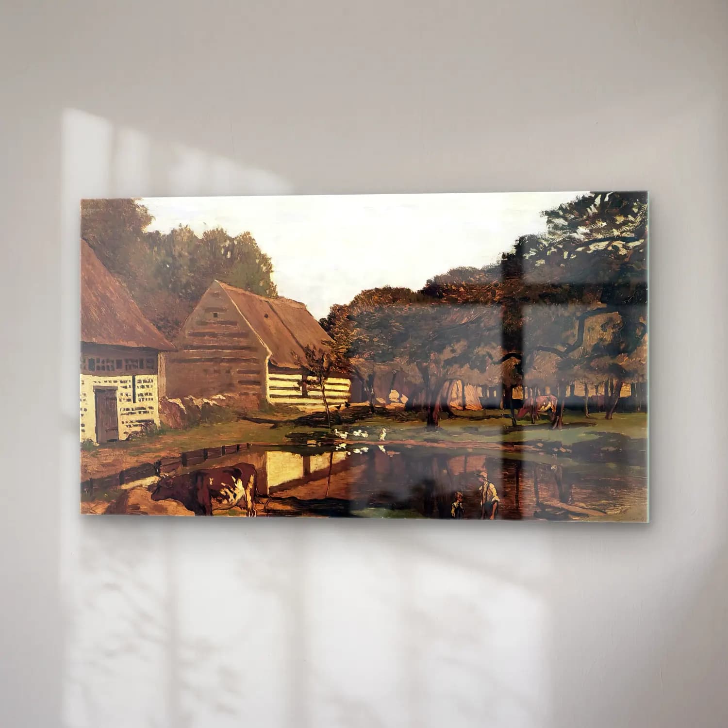 Claude Monet – Farm in Normandy cam tablo — sağ açıdan görünüm