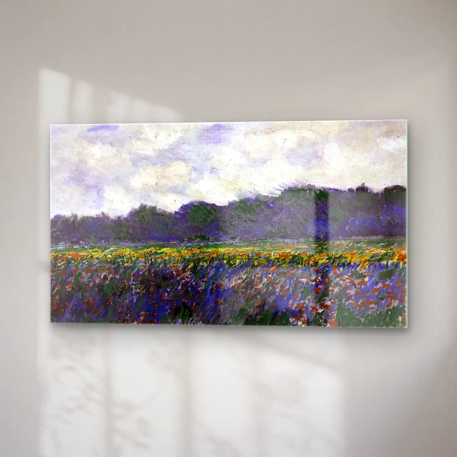 Claude Monet – Field of Yellow Irises at Giverny cam tablo — sağ açıdan görünüm