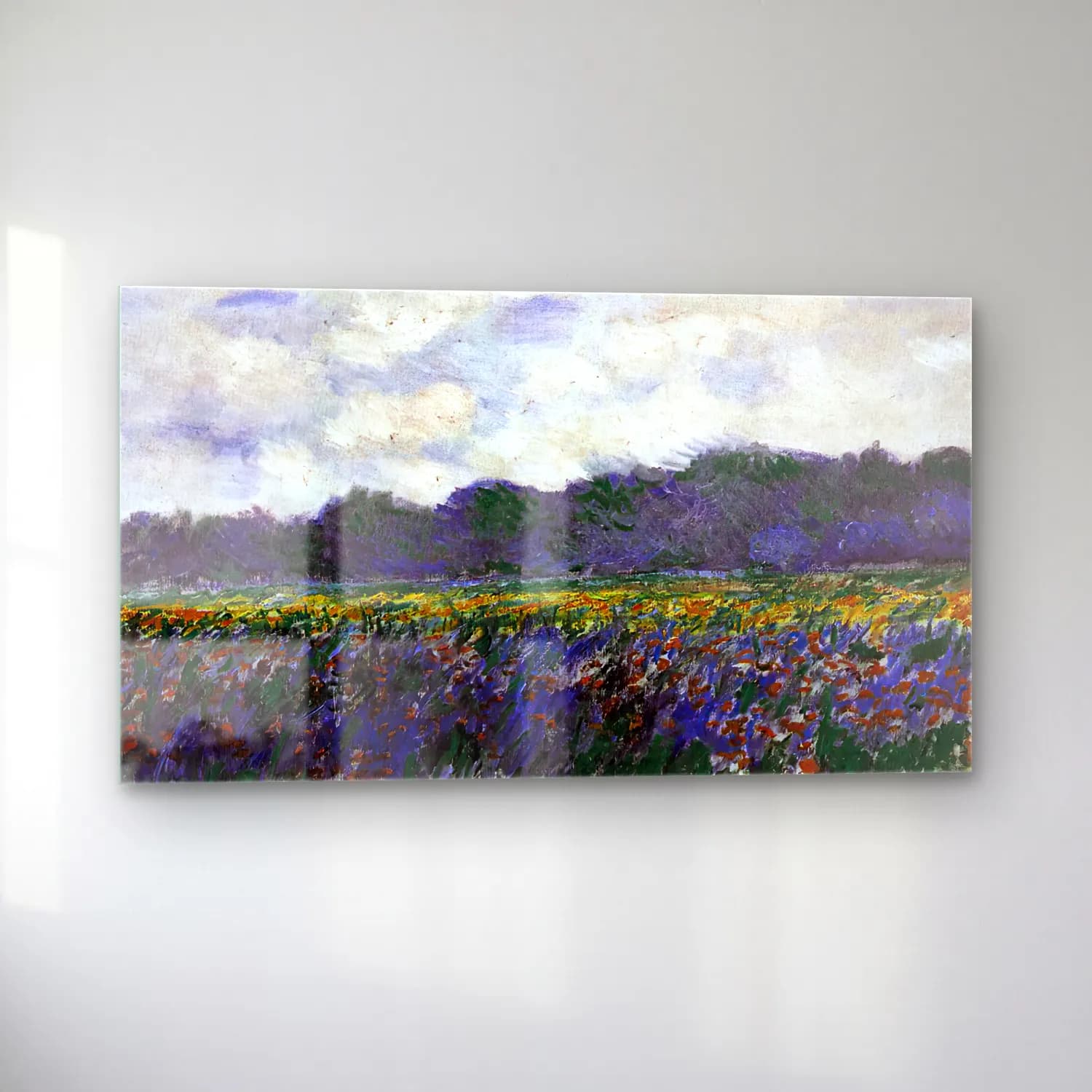 Claude Monet – Field of Yellow Irises at Giverny cam tablo — sol açıdan görünüm