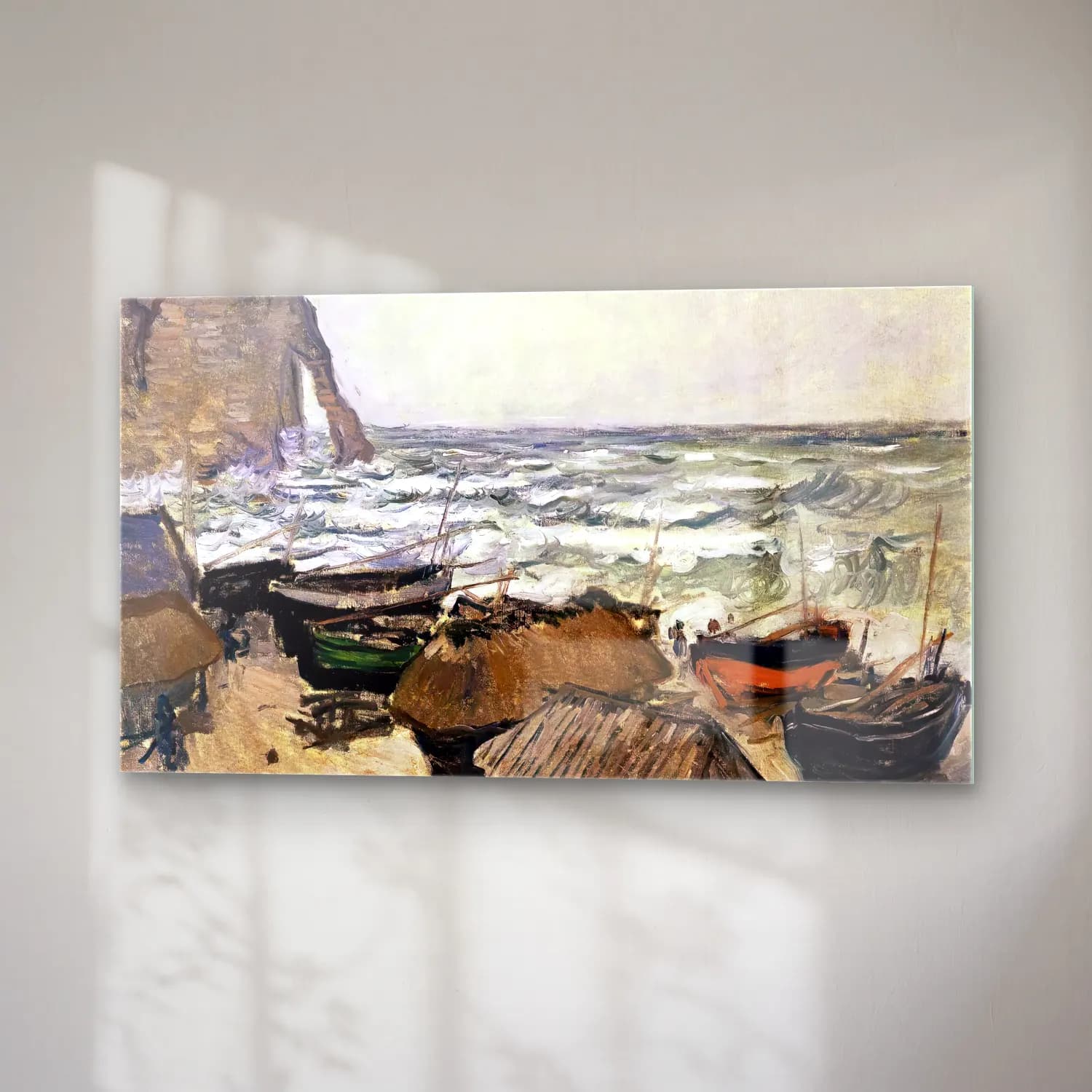 Claude Monet – Fishing Boats cam tablo — sağ açıdan görünüm