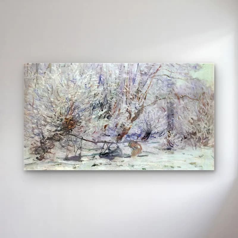 Claude Monet – Frost cam tablo — Claude Monet – Frost — empresyonist karlı kış manzarası