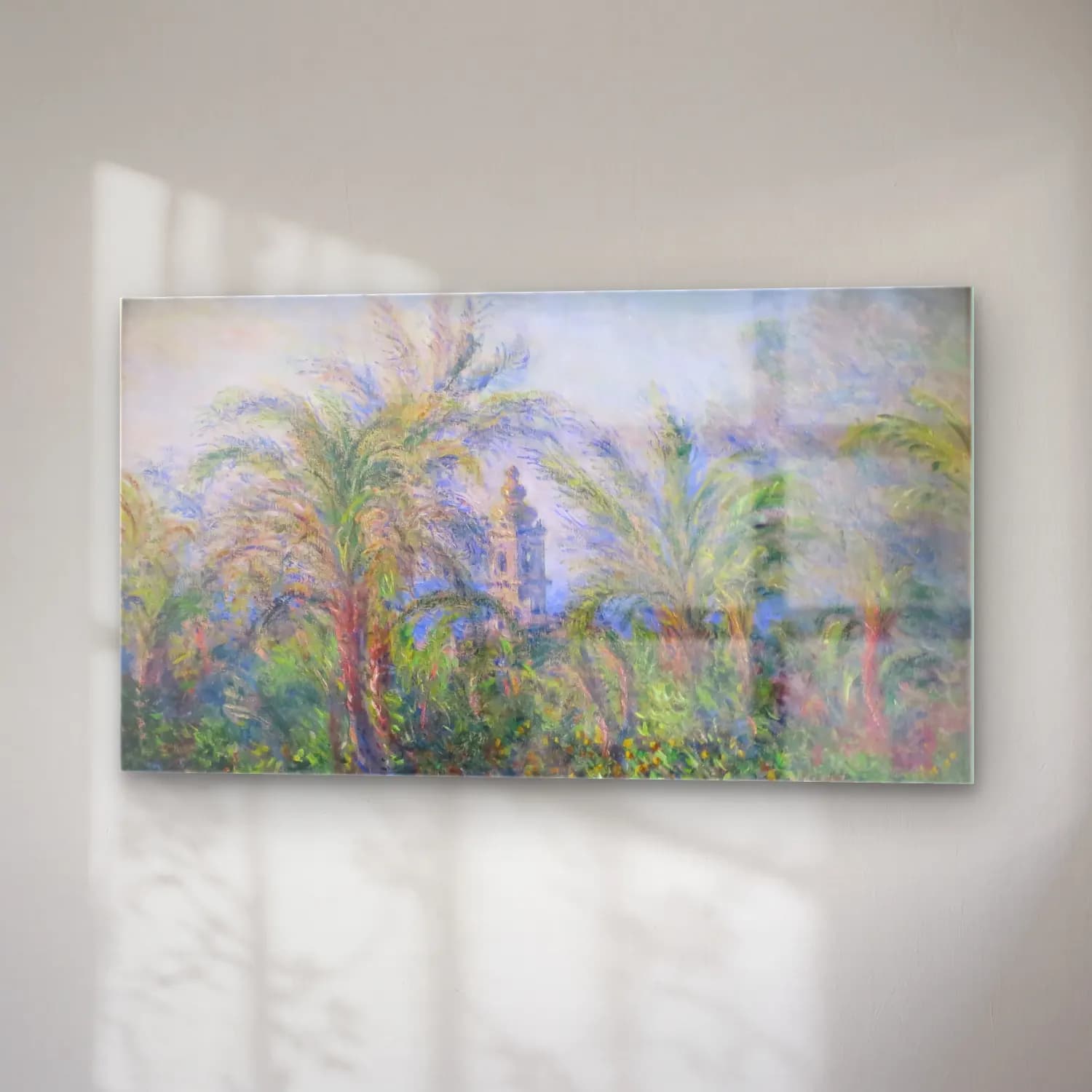 Claude Monet – Garden at Bordighera cam tablo — sağ açıdan görünüm