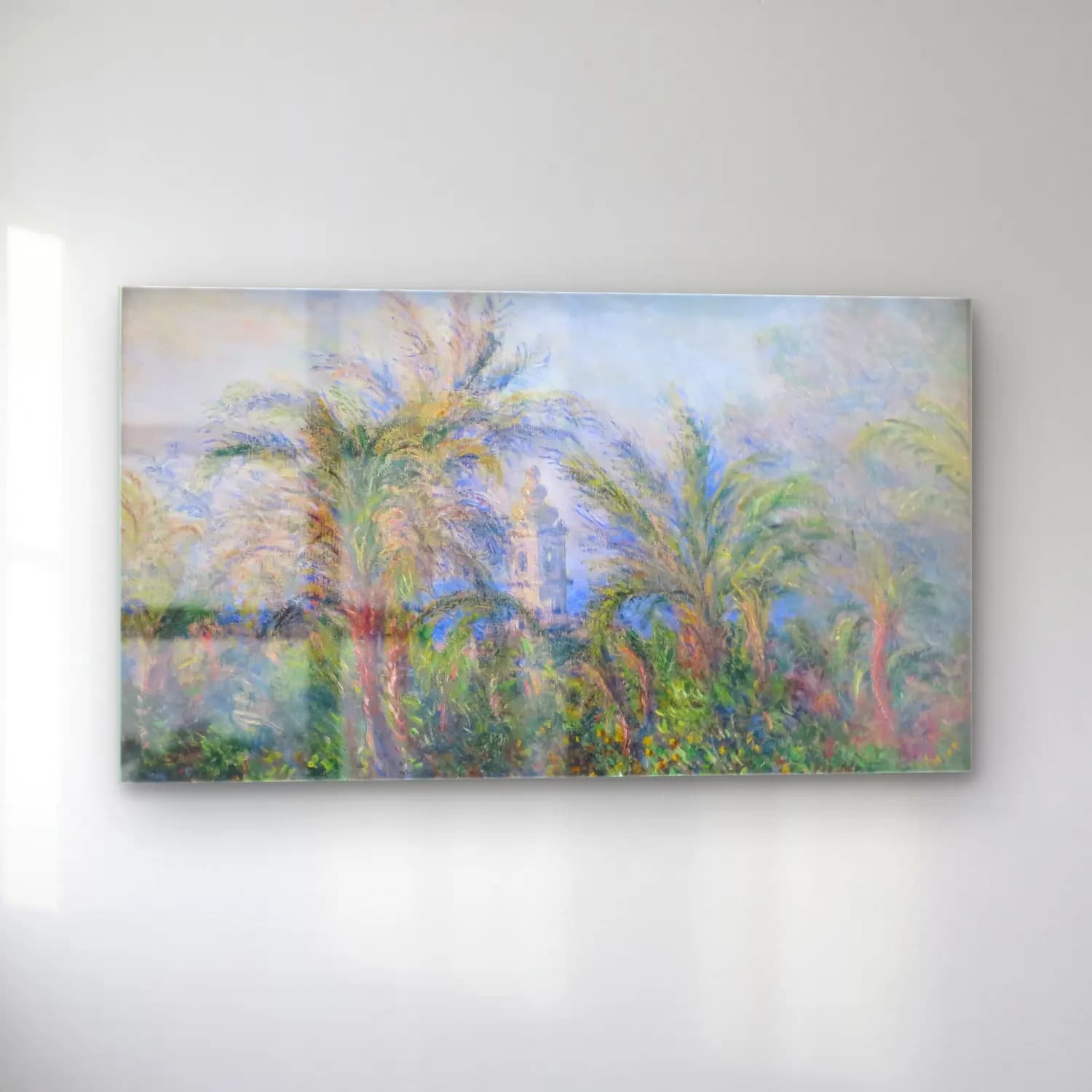 Claude Monet – Garden at Bordighera cam tablo — sol açıdan görünüm