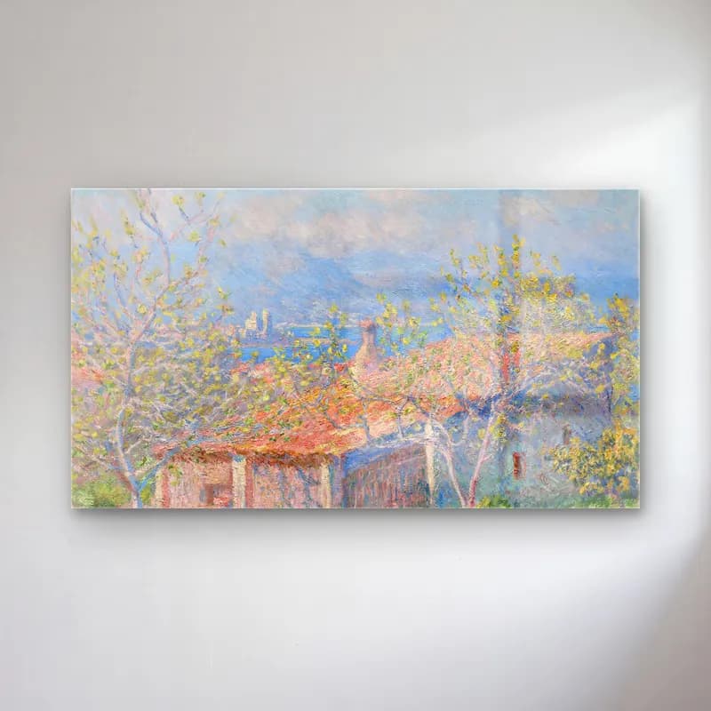 Claude Monet – Gardener s House at Antibes cam tablo — Claude Monet – Gardener s House at Antibes — empresyonist i̇talyan sahili