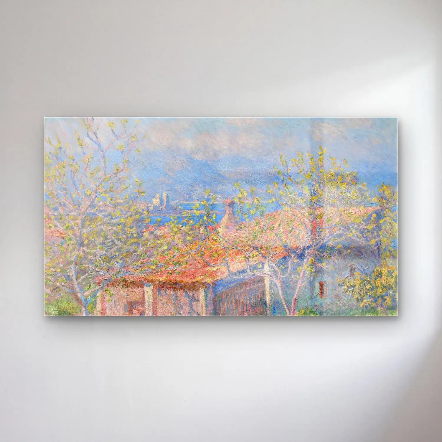Claude Monet – Gardener s House at Antibes cam tablo — Claude Monet – Gardener s House at Antibes — empresyonist i̇talyan sahili