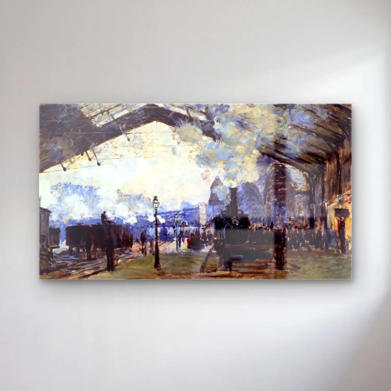 Claude Monet – Gare Saint-Lazare the Train from Normandy cam tablo — Claude Monet – Gare Saint-Lazare the Train from Normandy — empresyonist tren