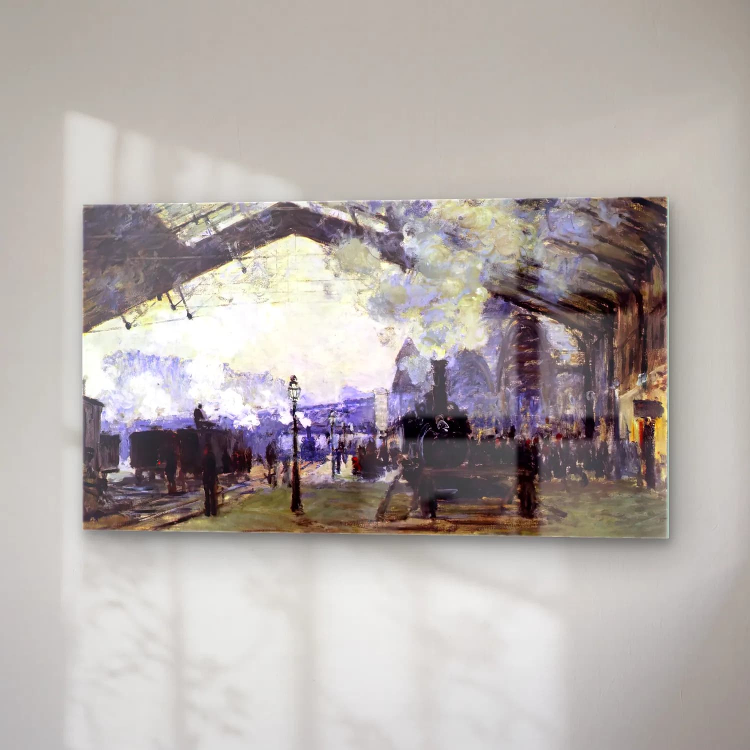 Claude Monet – Gare Saint-Lazare the Train from Normandy cam tablo — sağ açıdan görünüm