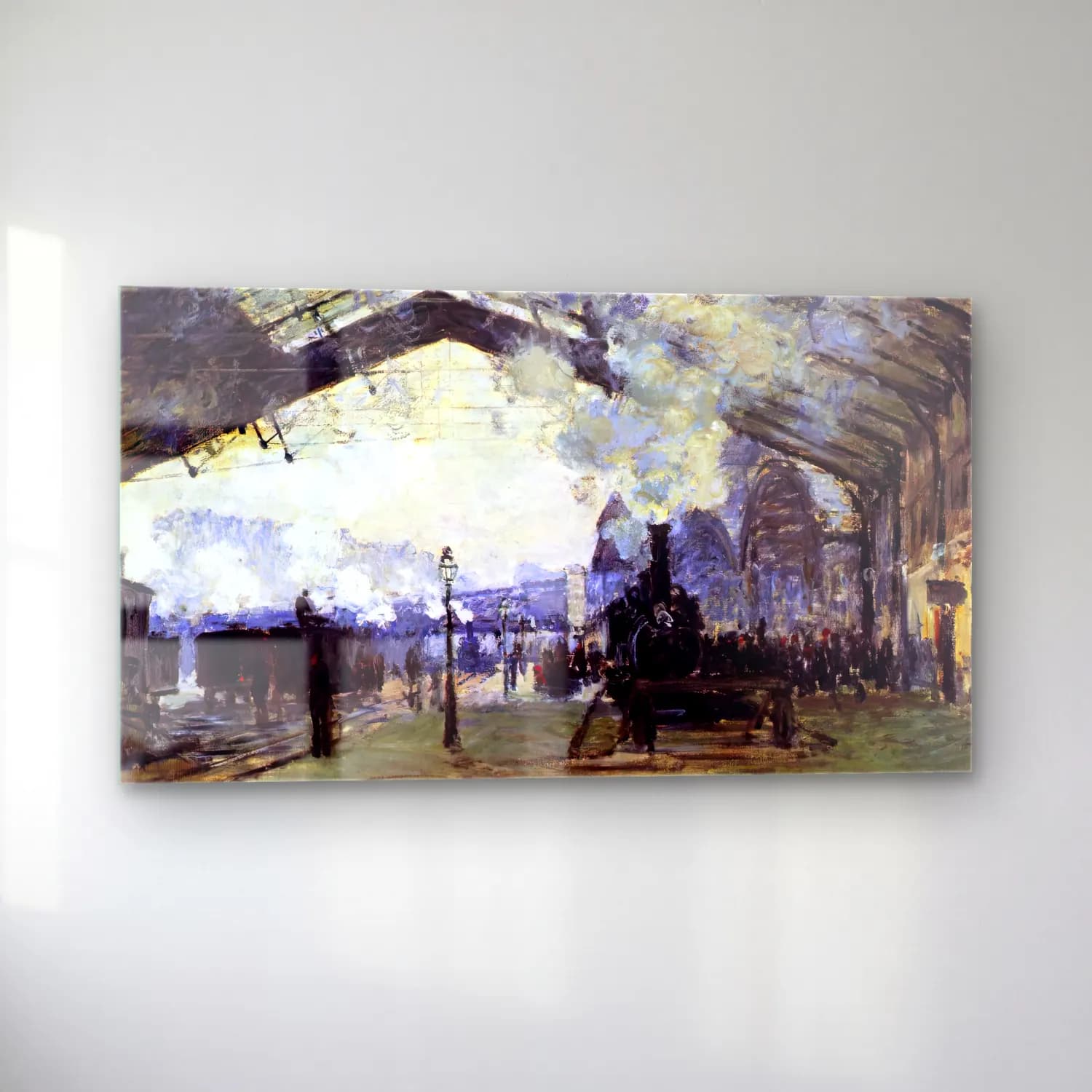 Claude Monet – Gare Saint-Lazare the Train from Normandy cam tablo — sol açıdan görünüm