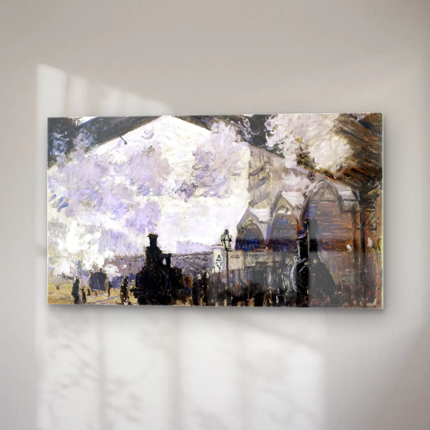 Claude Monet – Gare Saint-Lazare cam tablo — sağ açıdan görünüm