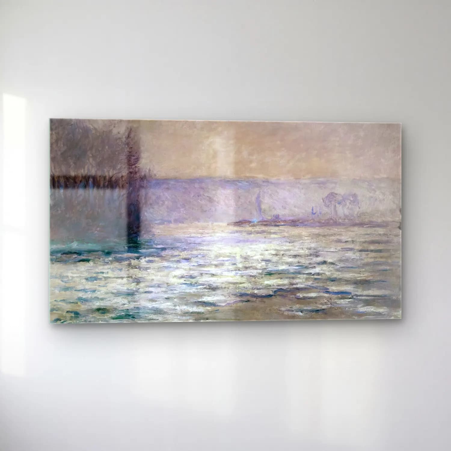Claude Monet – Ice Floes on the Seine near Bennecourt cam tablo — sol açıdan görünüm