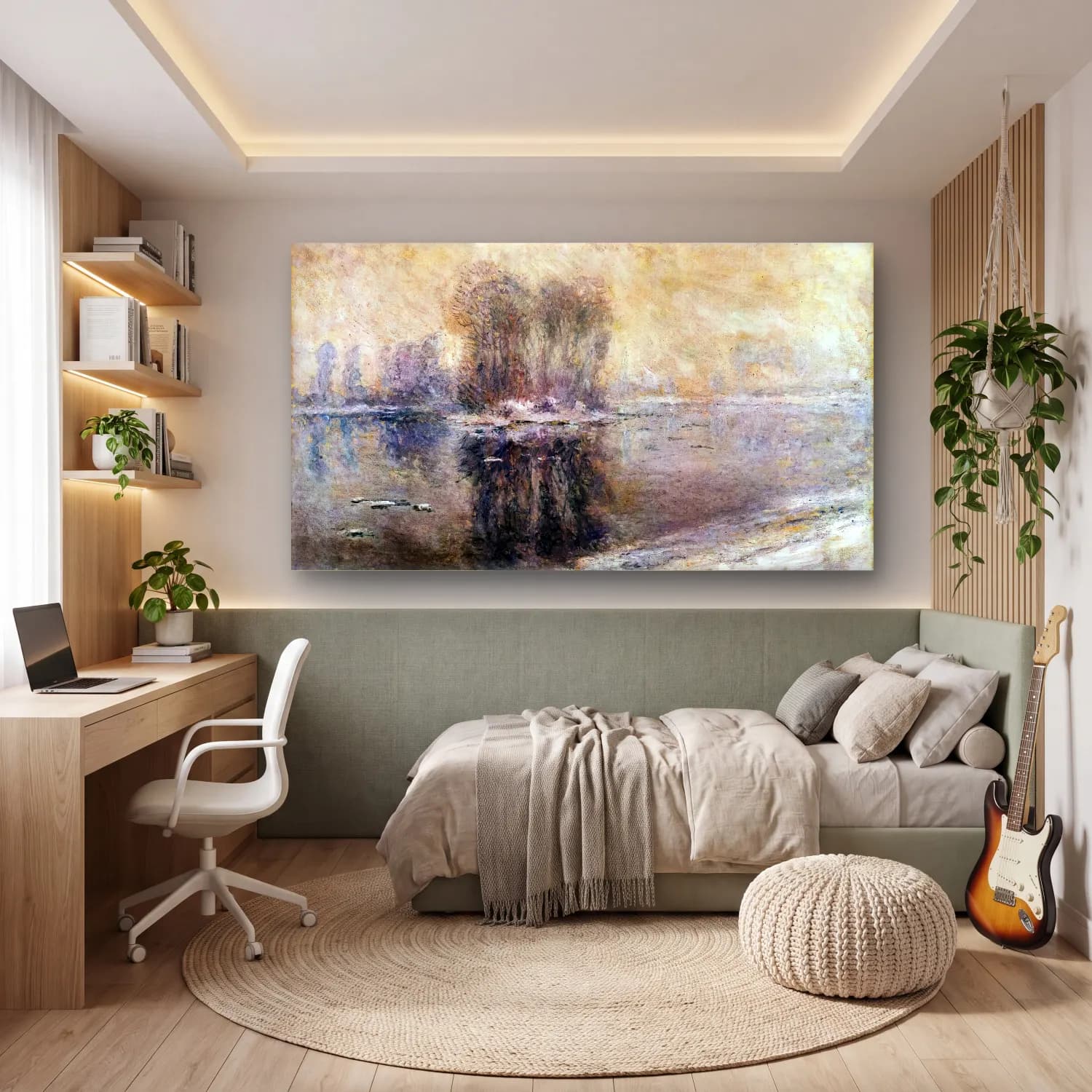 Claude Monet – Ice Floes cam tablo — genç odasında