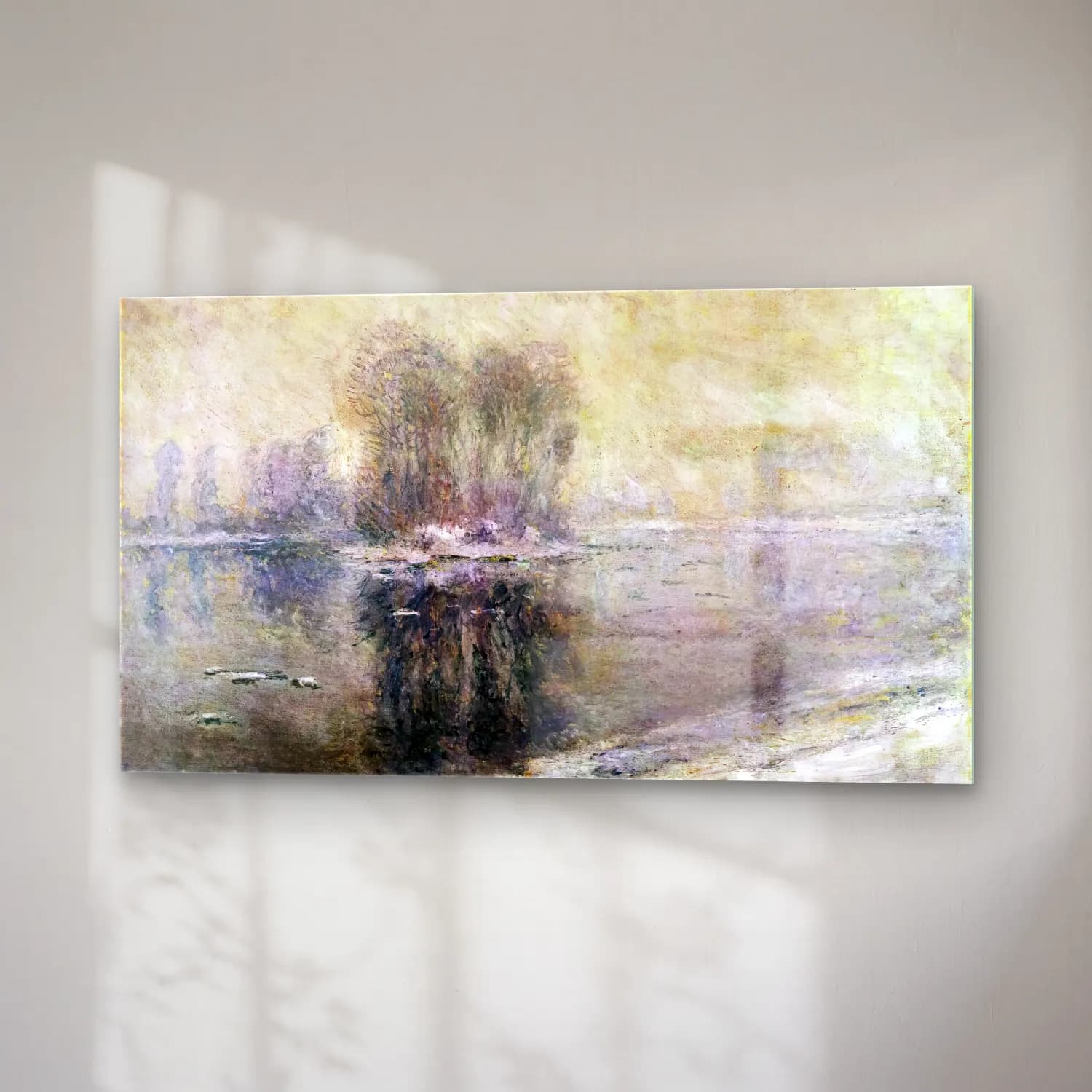 Claude Monet – Ice Floes cam tablo — sağ açıdan görünüm