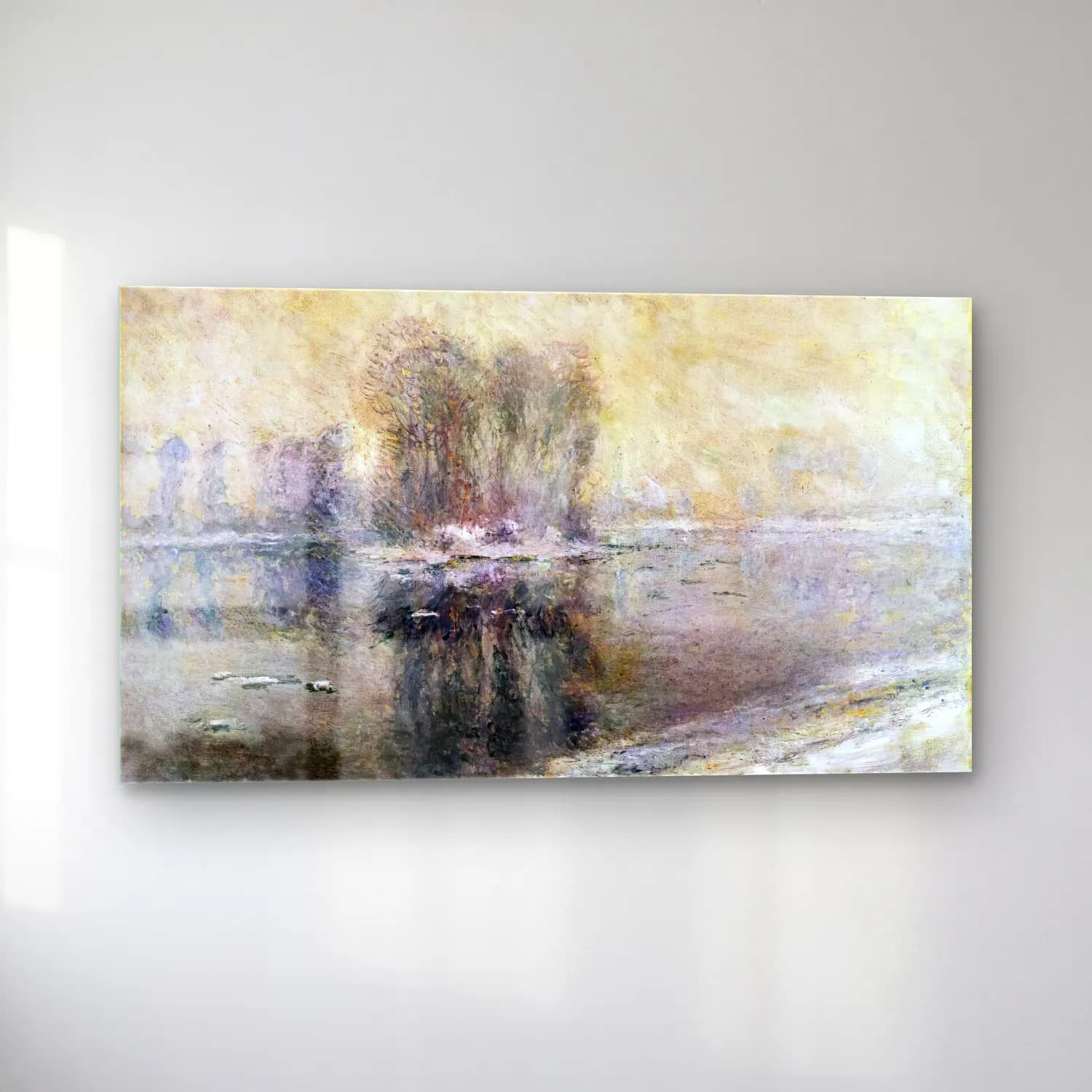 Claude Monet – Ice Floes cam tablo — sol açıdan görünüm