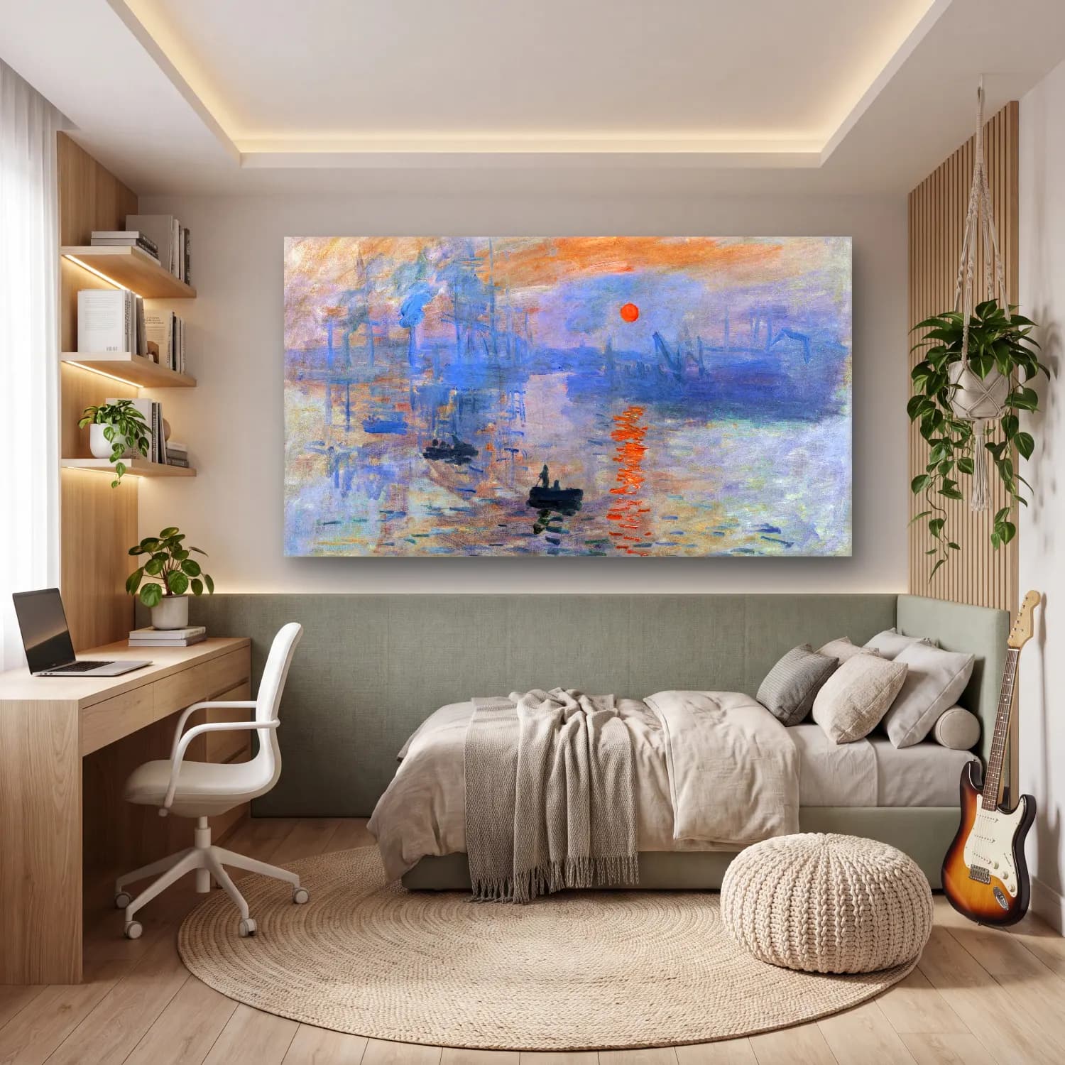 Claude Monet – Impression, Sunrise cam tablo — genç odasında