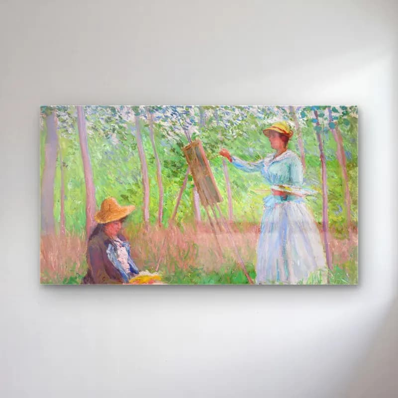 Claude Monet – In the Woods at Giverny cam tablo — Claude Monet – In the Woods at Giverny — empresyonist renk alanları