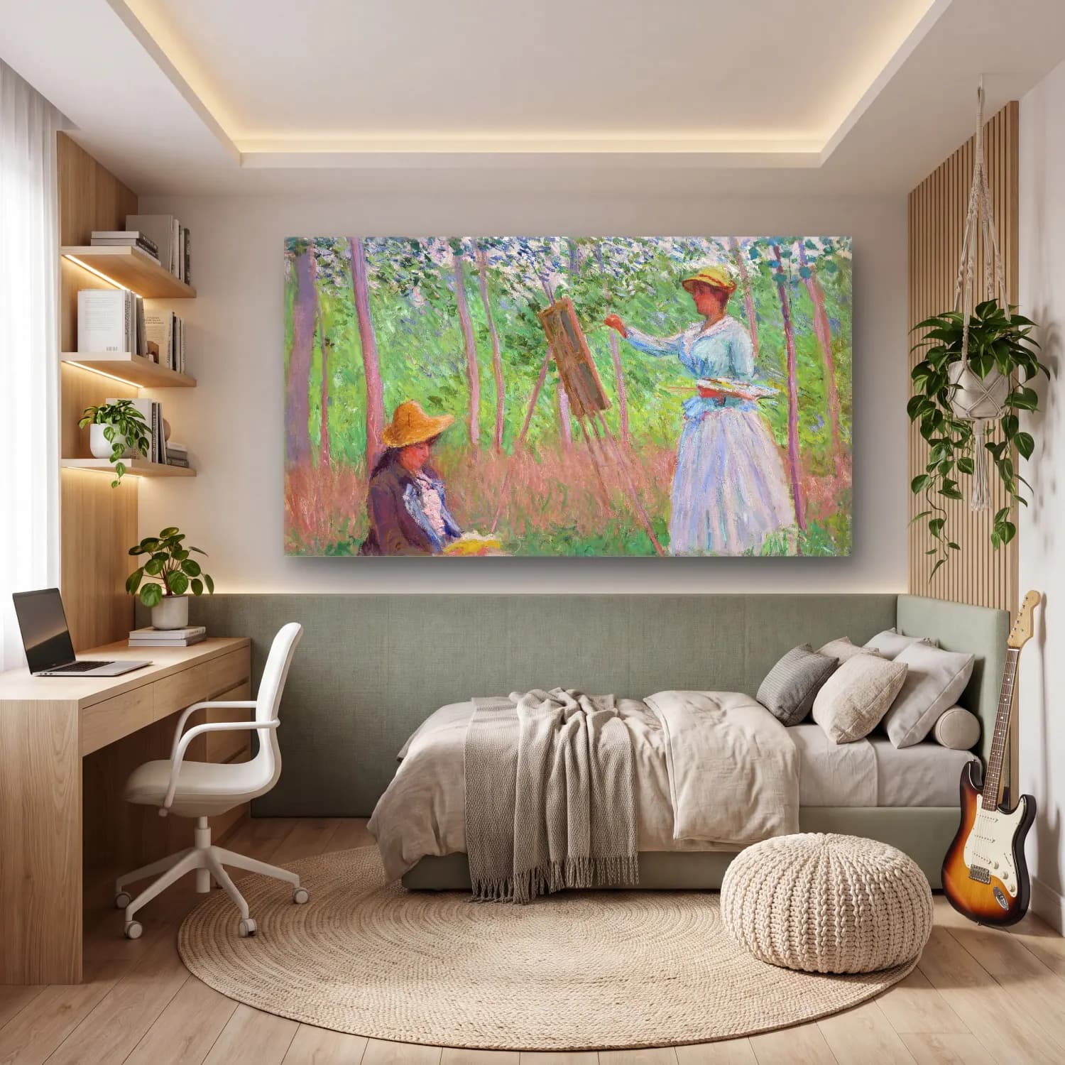 Claude Monet – In the Woods at Giverny cam tablo — genç odasında