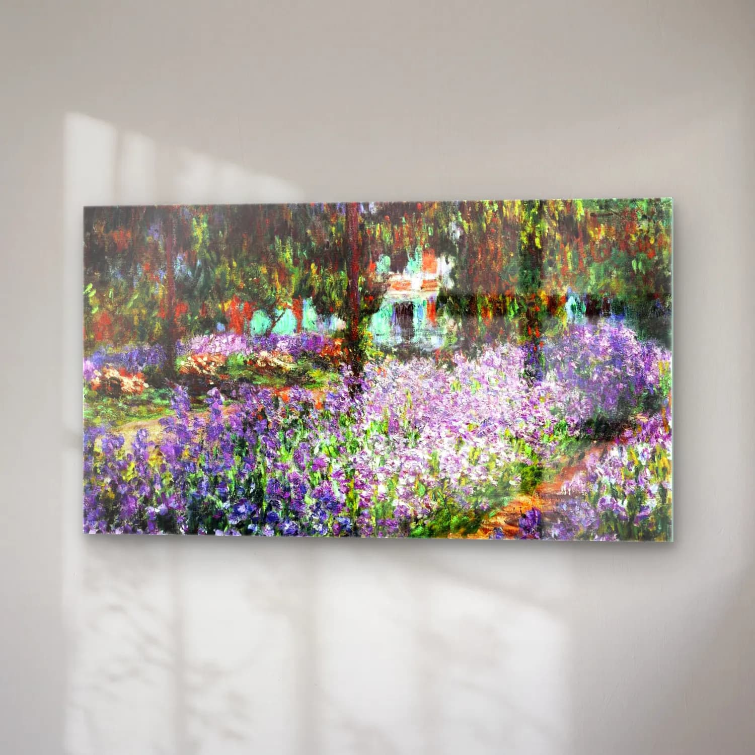 Claude Monet – Irises in Monet s Garden at Giverny cam tablo — sağ açıdan görünüm