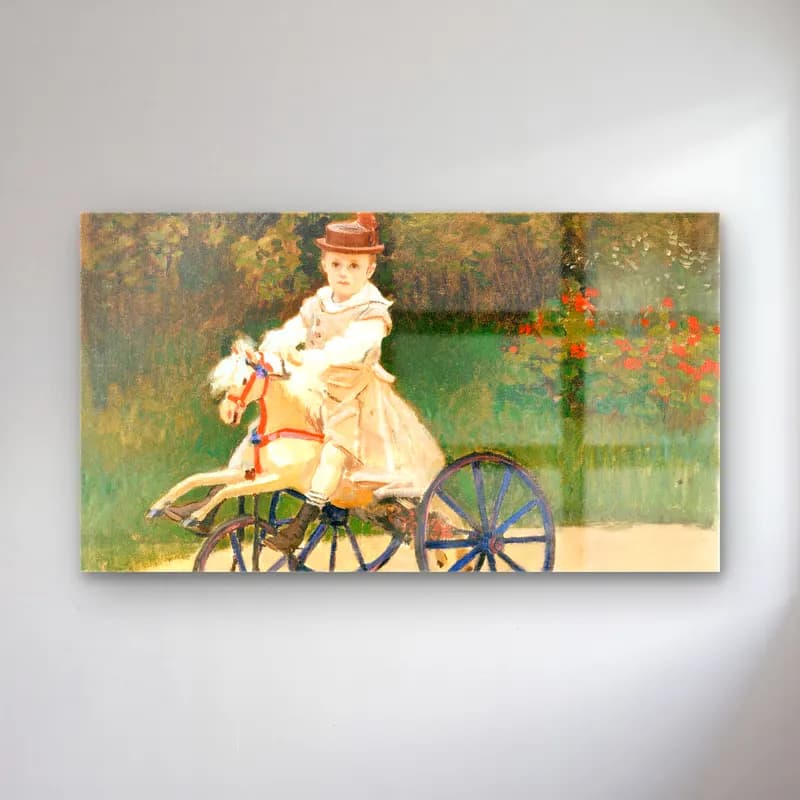 Claude Monet – Jean Monet on His Hobby Horse cam tablo — Claude Monet – Jean Monet on His Hobby Horse — empresyonist atlı