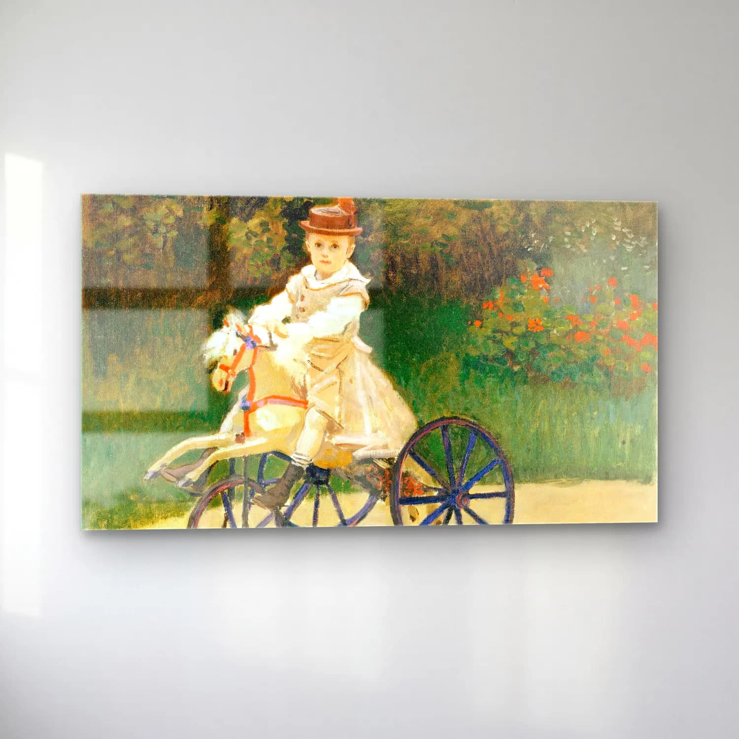 Claude Monet – Jean Monet on His Hobby Horse cam tablo — sol açıdan görünüm
